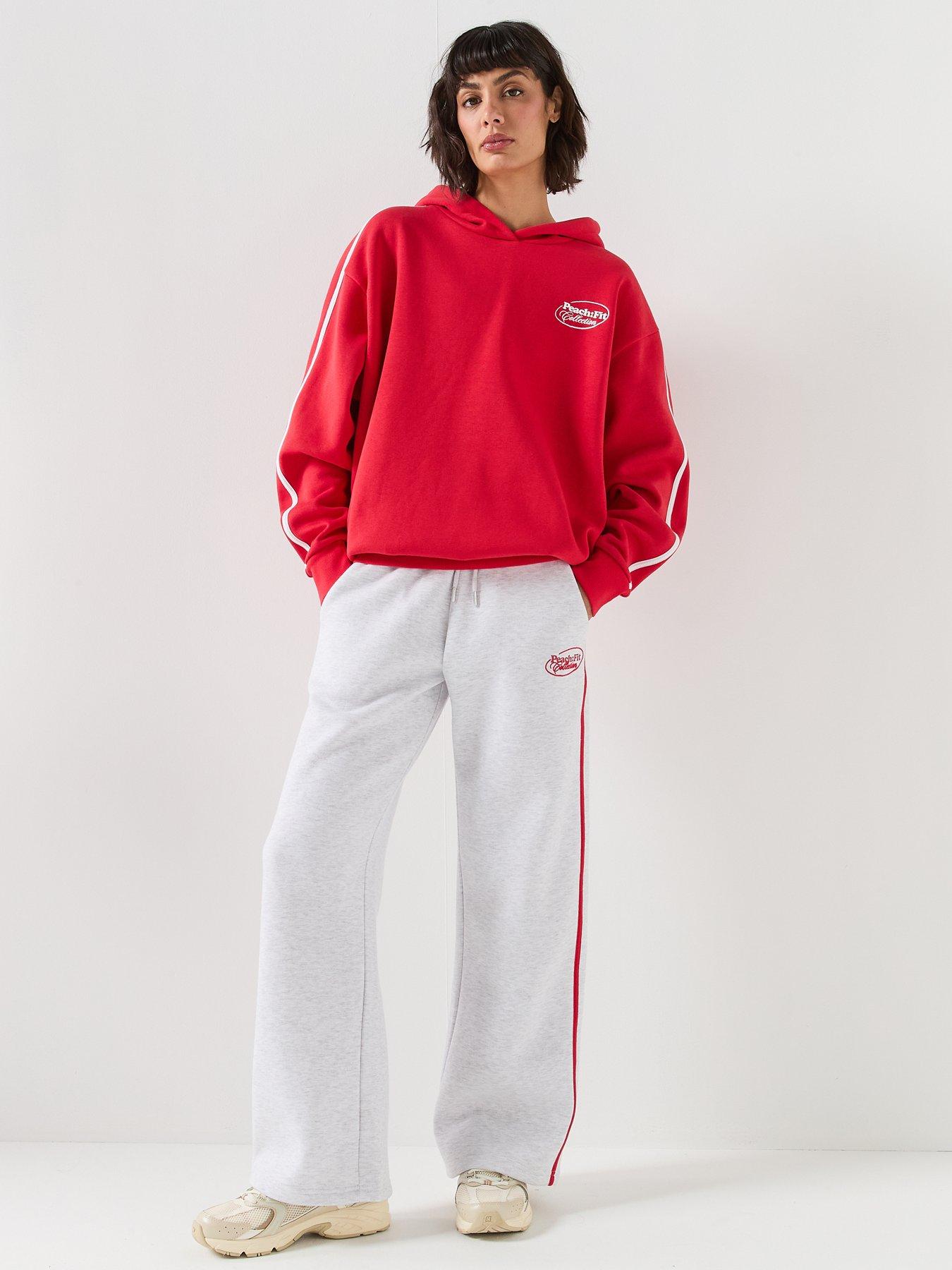 Image 3 of 6 of Peach Fit Womens Cotton Poly Straight Leg Jogger - Grey
