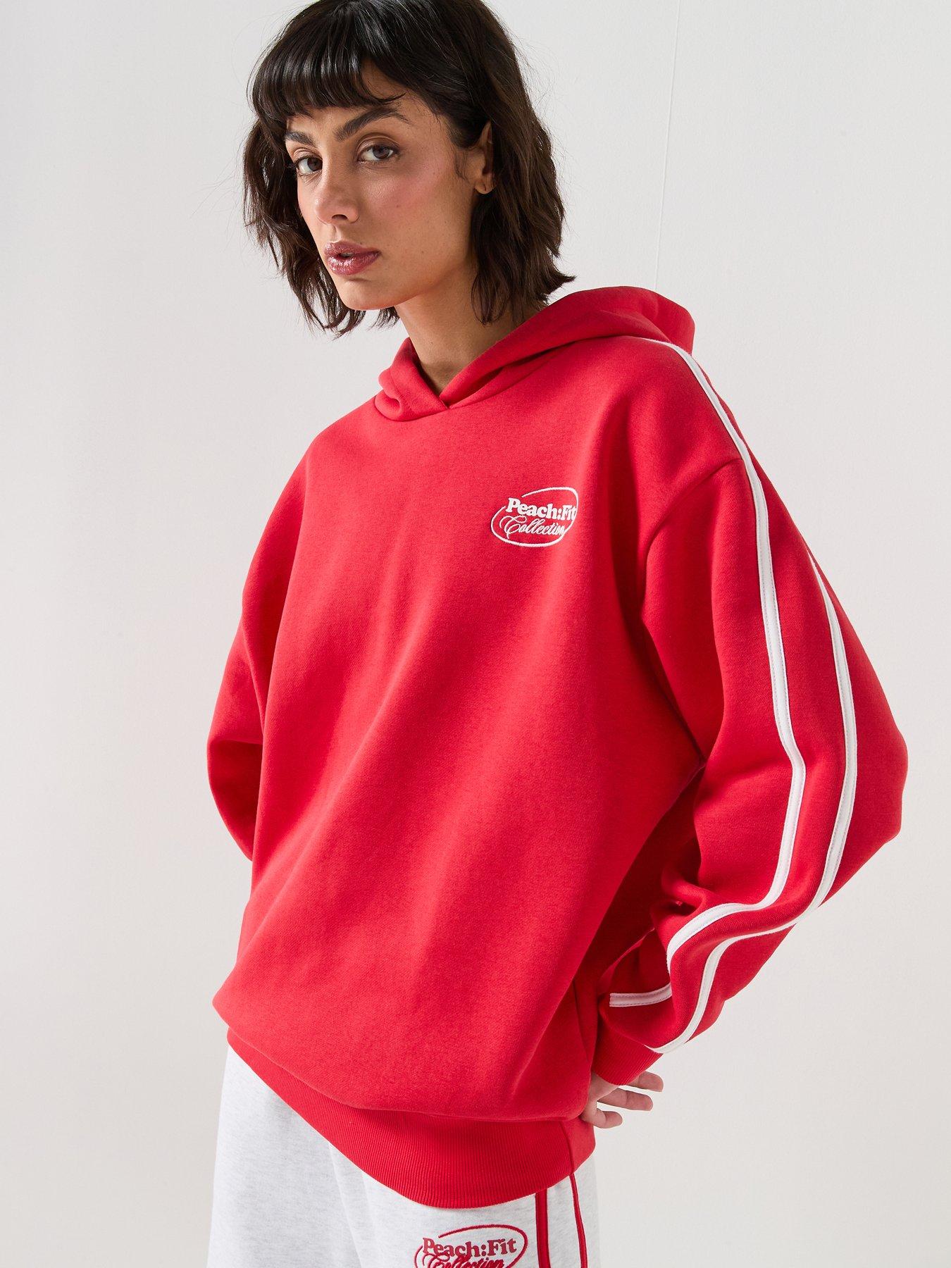 peach-fit-womens-cotton-poly-long-sleeve-overhead-hoodie-red