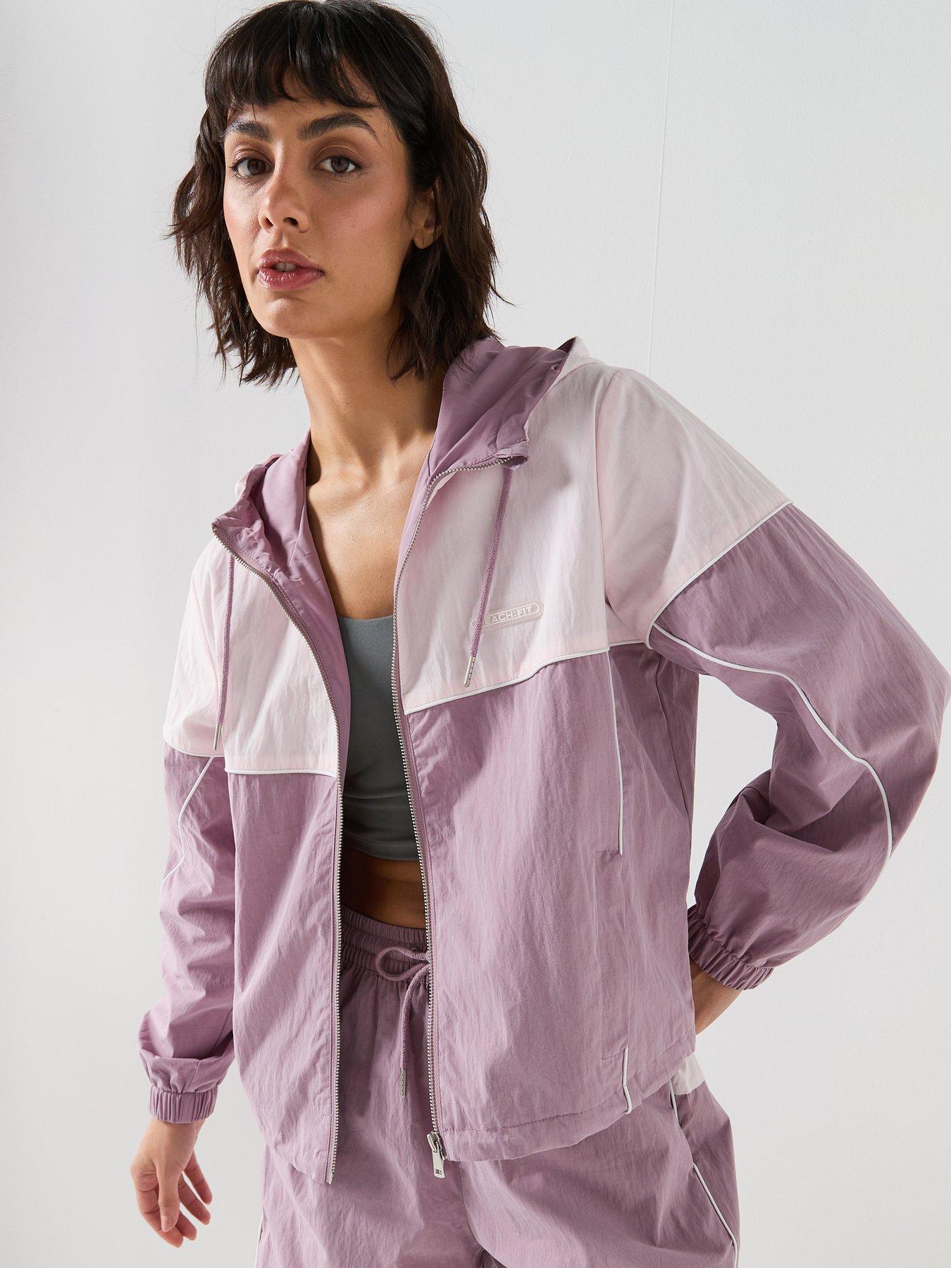 Image 1 of 6 of Peach Fit Womens Poly Nylon Tracktop - Pink