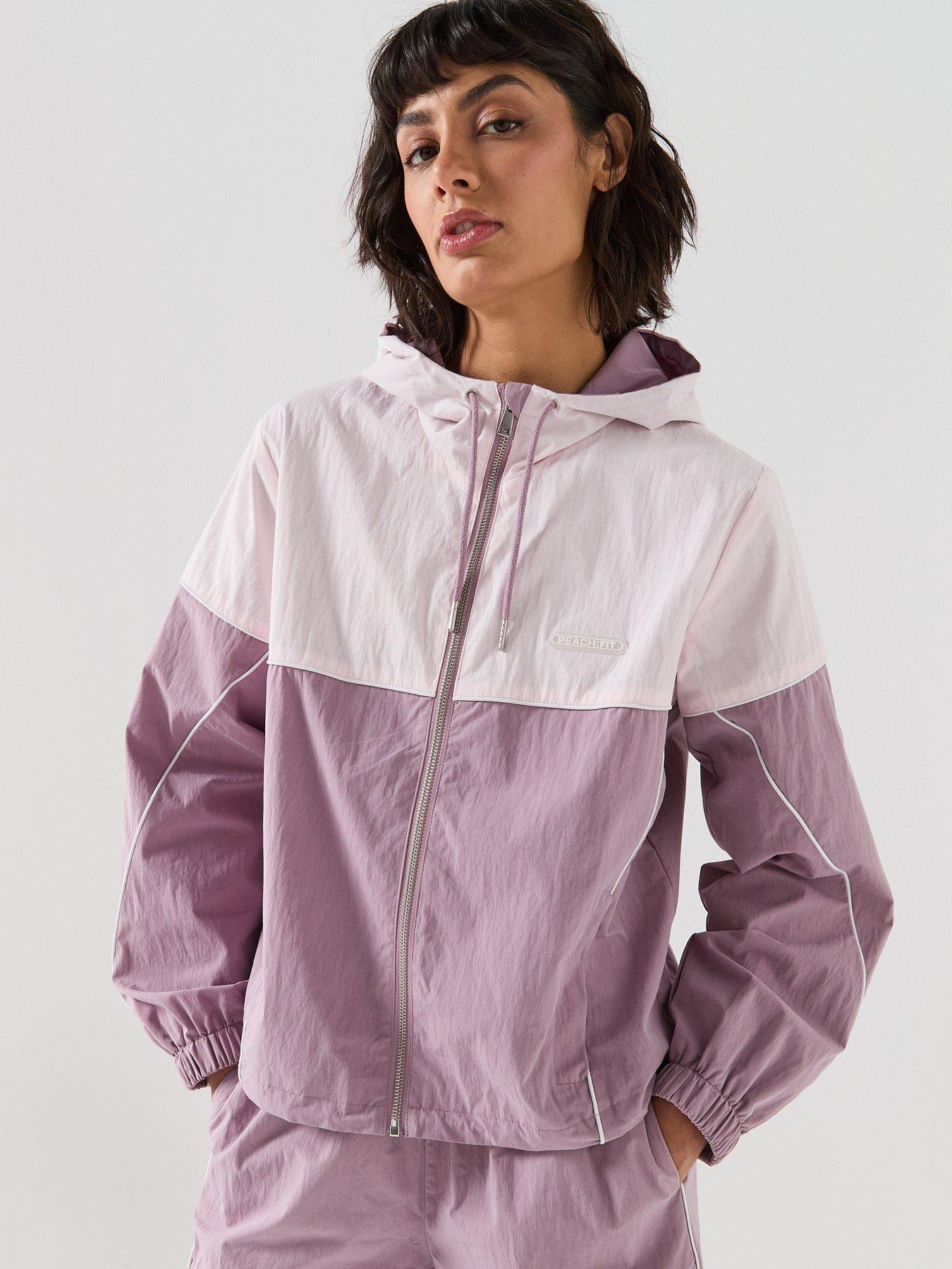Image 5 of 6 of Peach Fit Womens Poly Nylon Tracktop - Pink