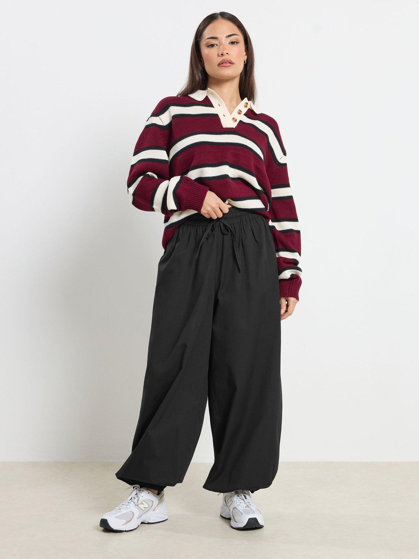 Image 3 of 4 of PixieGirl Petite Poplin Cuffed Balloon Trousers