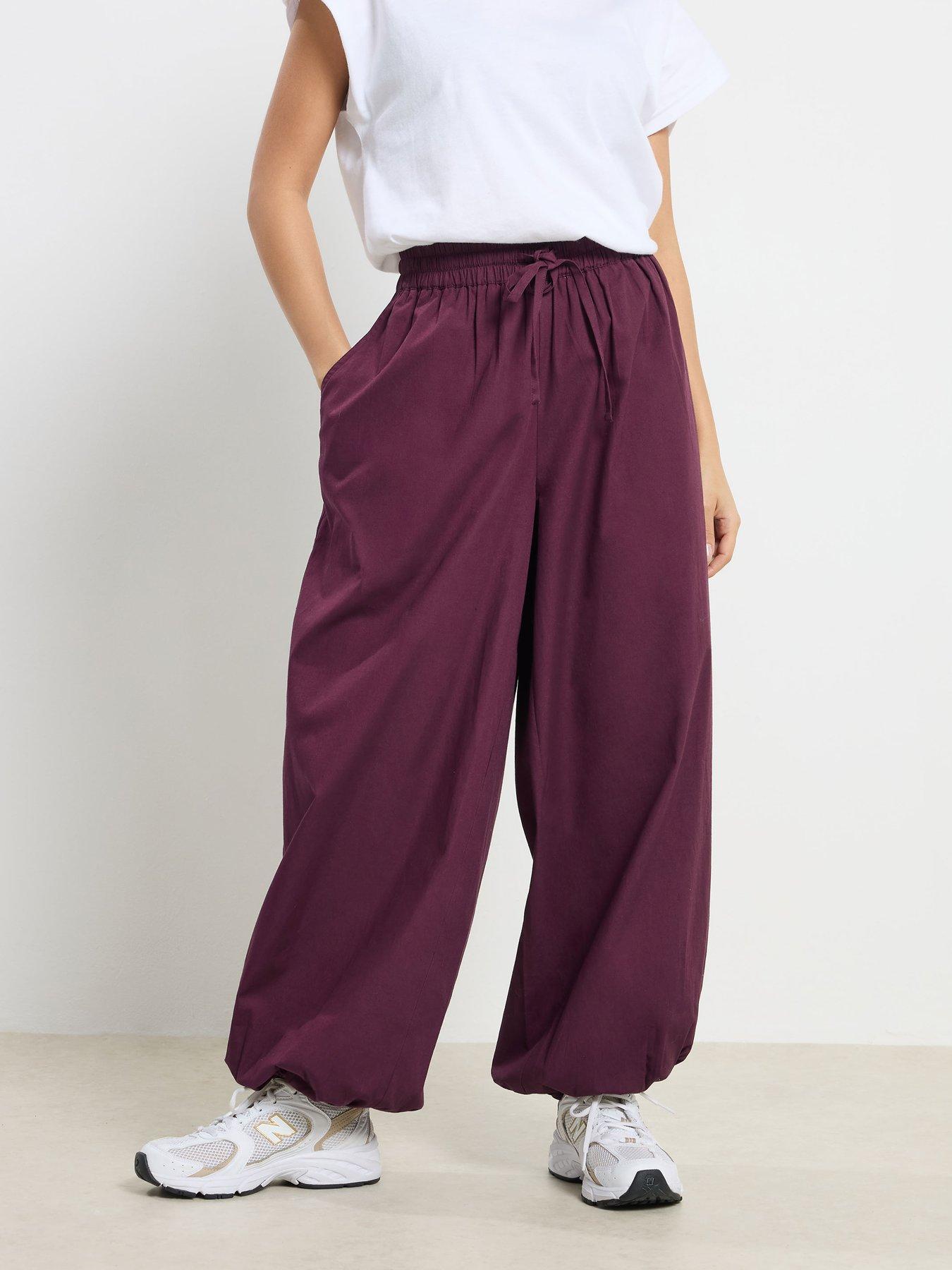 Image 1 of 4 of PixieGirl Petite Poplin Cuffed Balloon Trousers
