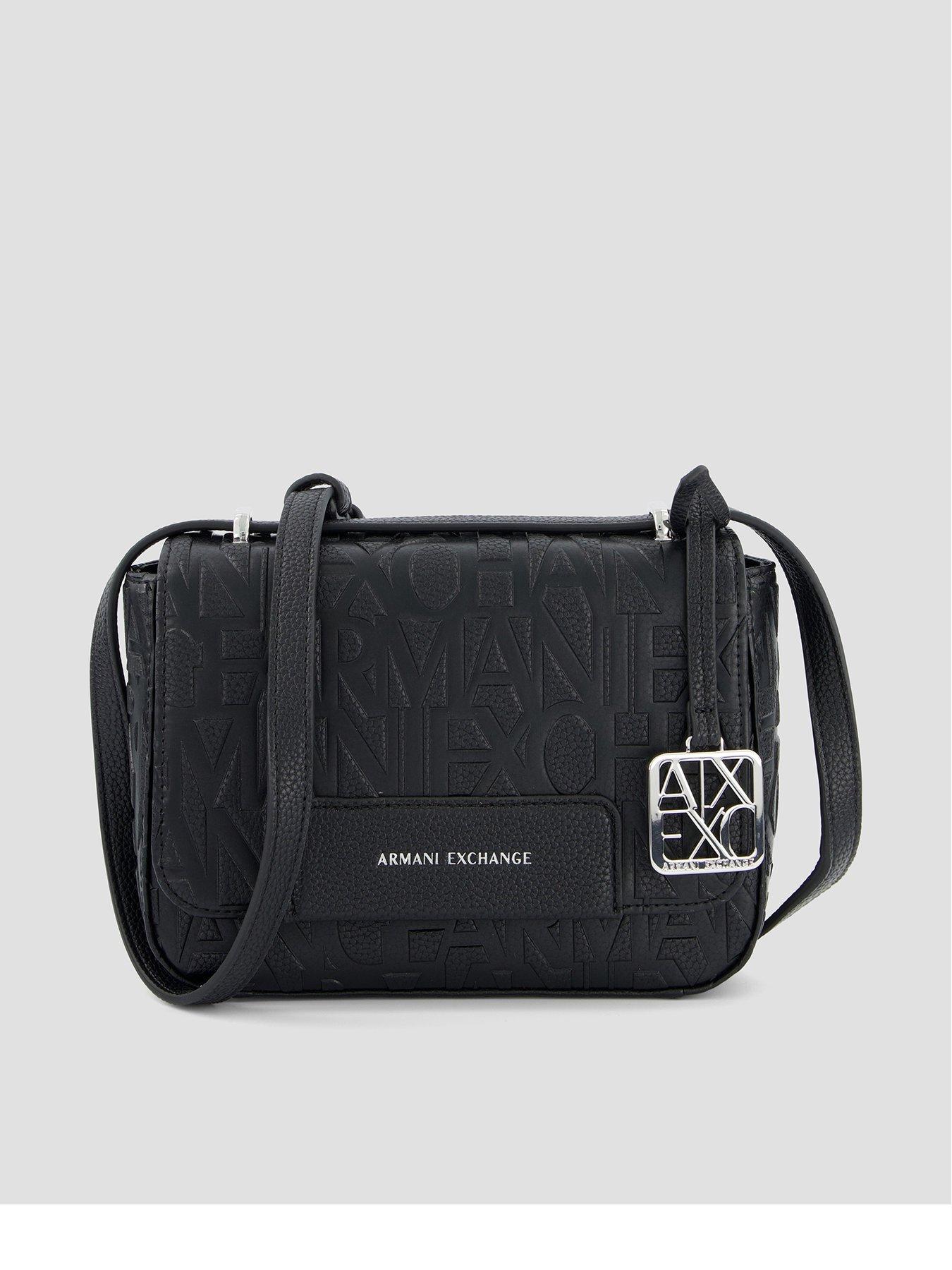 Image 1 of 4 of Armani Exchange Liz Pebble Crossbody Bag - Black