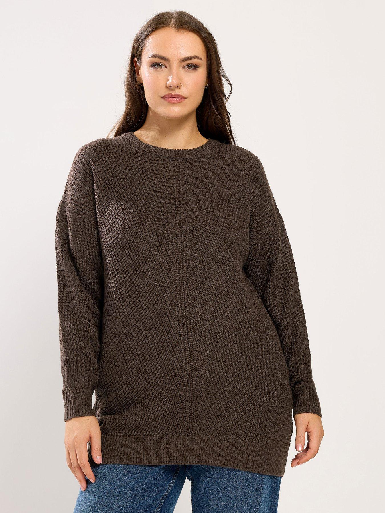 Image 1 of 5 of Yours Curve Essential Jumper - Brown