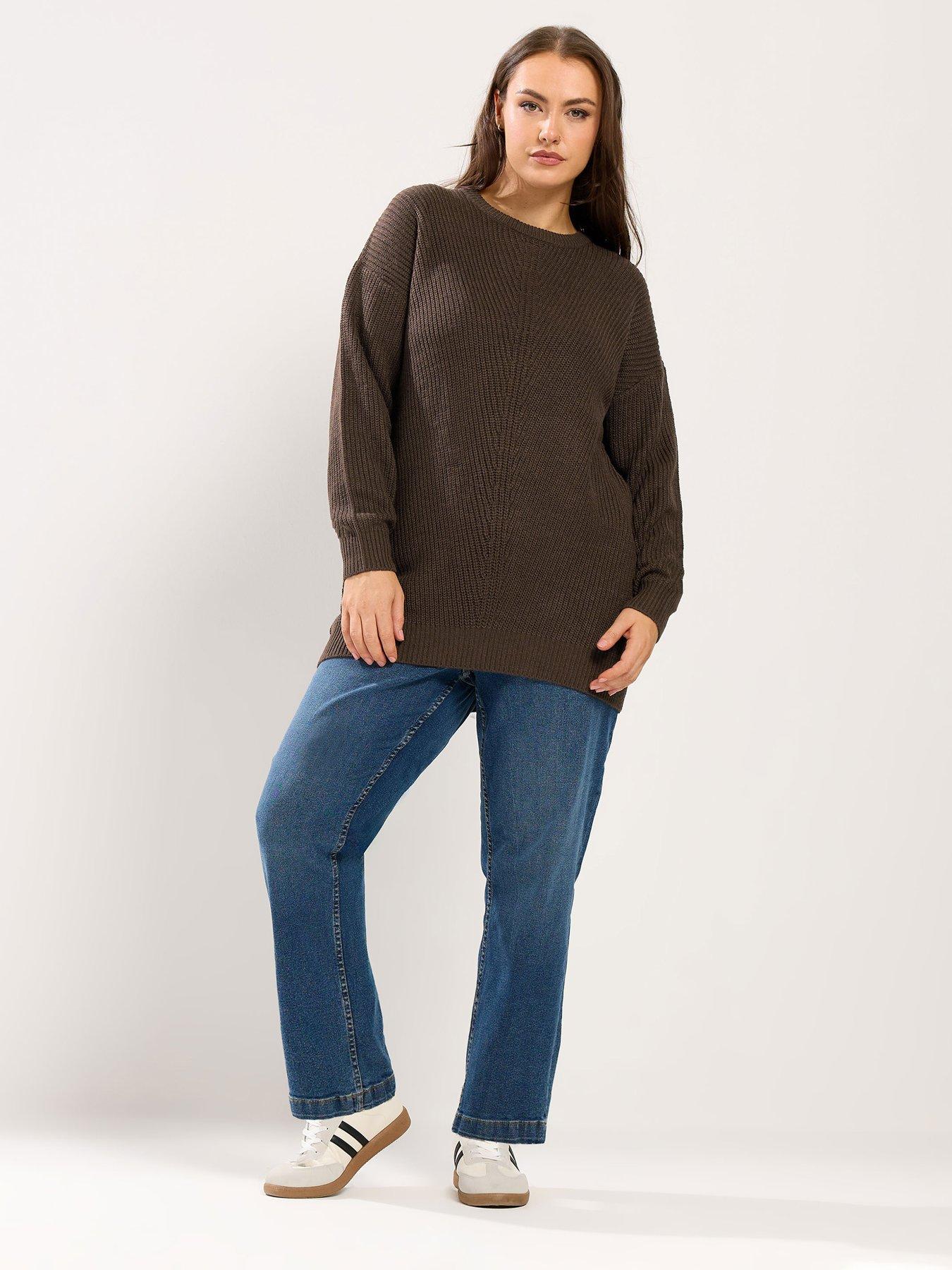 Image 3 of 5 of Yours Curve Essential Jumper - Brown