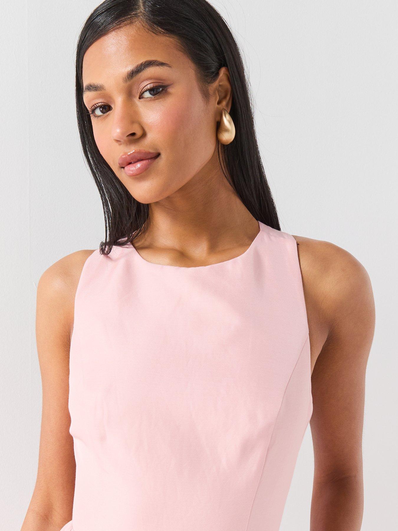Image 4 of 6 of Forever New Ottilie Cross Back Detail Midi Dress - Pink