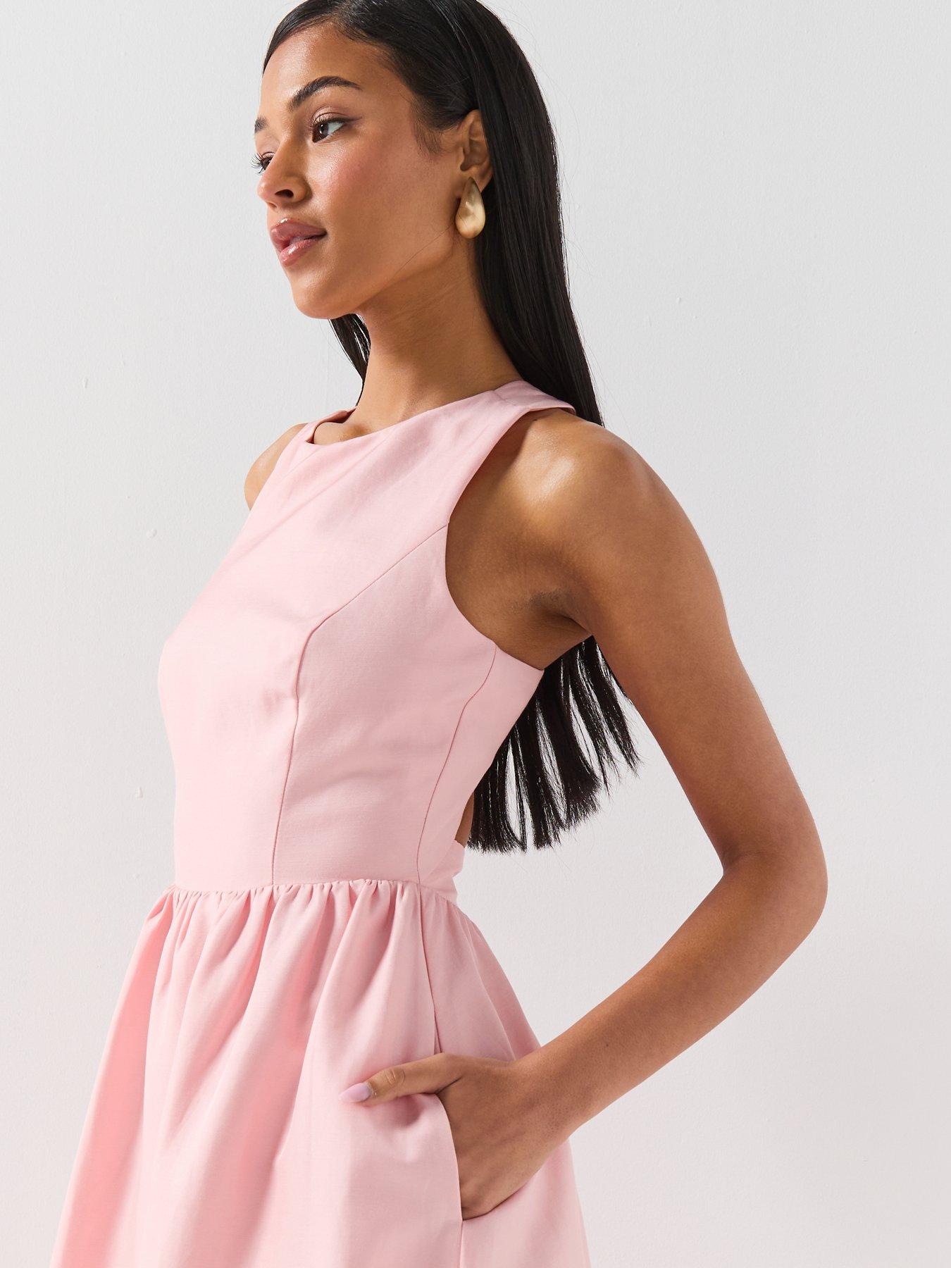 Image 5 of 6 of Forever New Ottilie Cross Back Detail Midi Dress - Pink