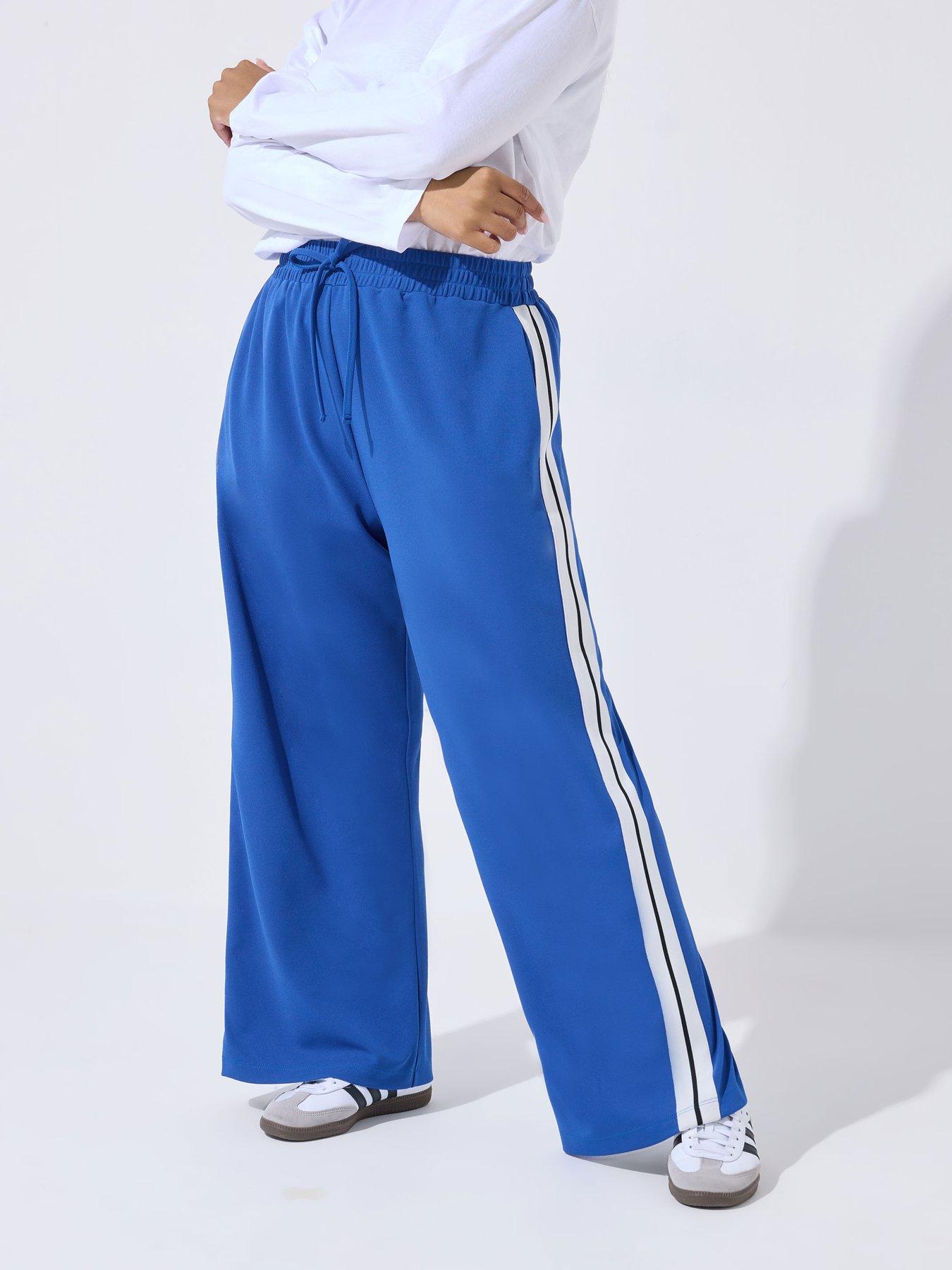 Image 1 of 5 of Yours Curve Striped Sporty Trouser