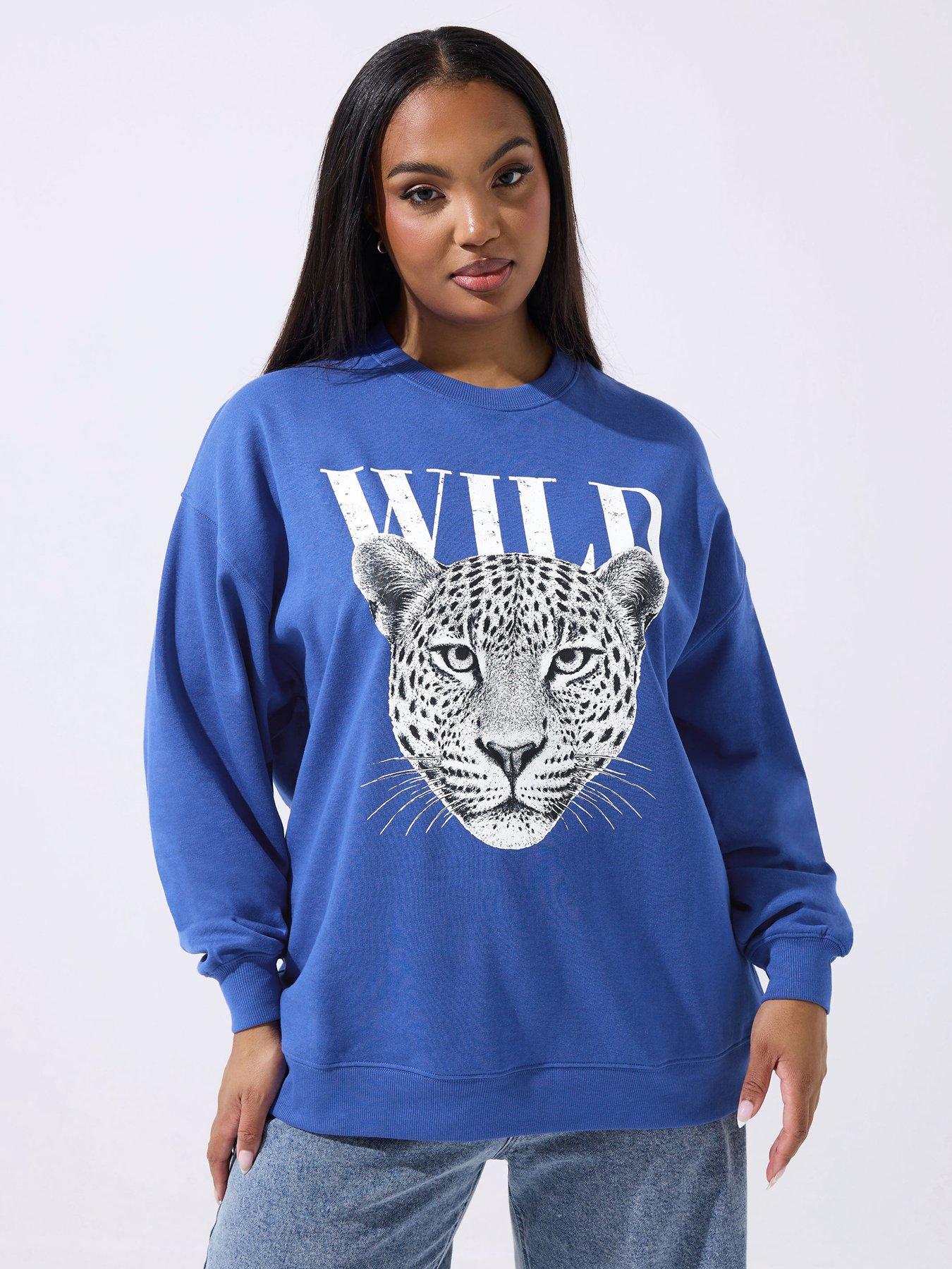 Yours Curve Wild Sweatshirt - Blue