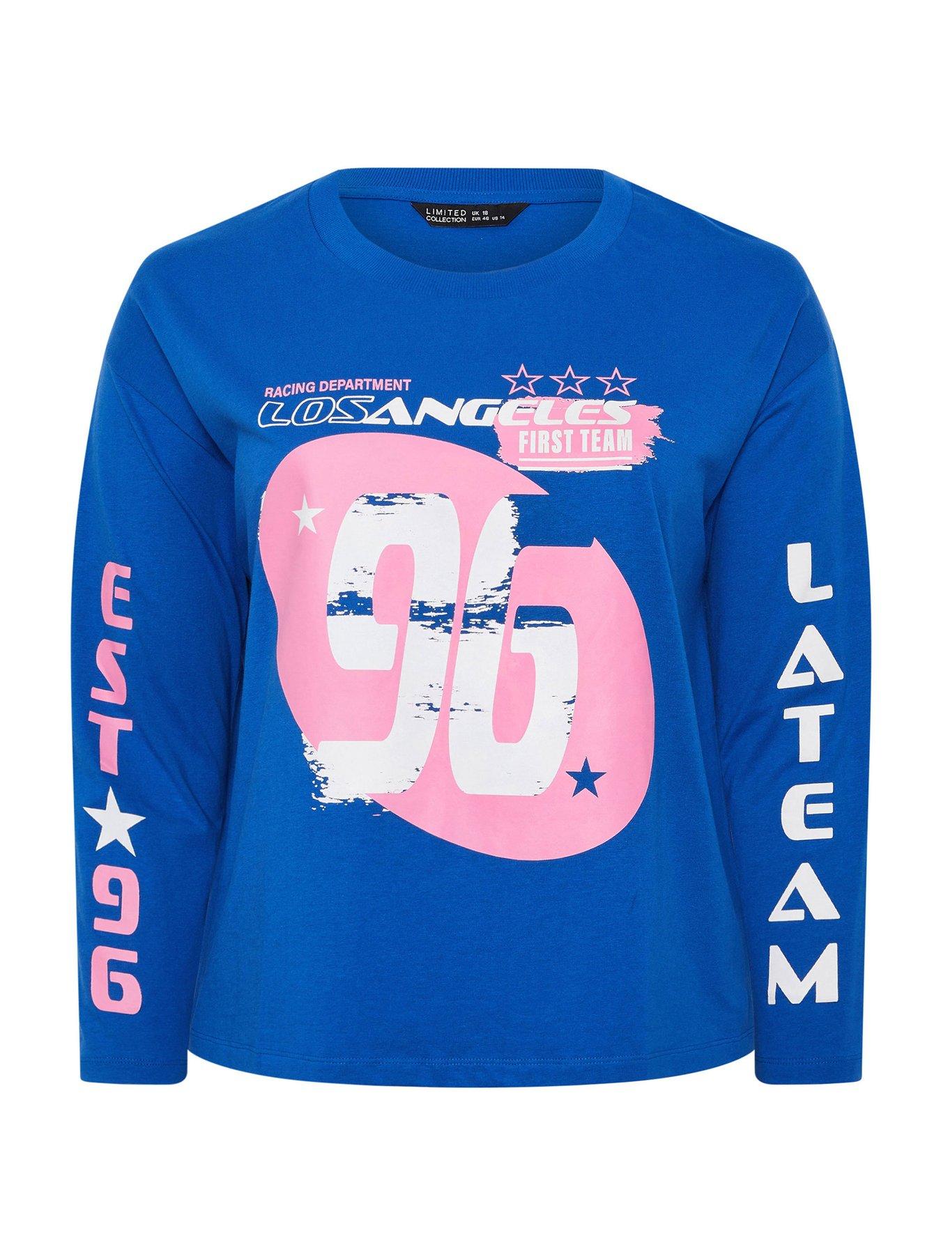 yours-curve-sport-long-sleeve-boxy-t-shirt-bluedetail