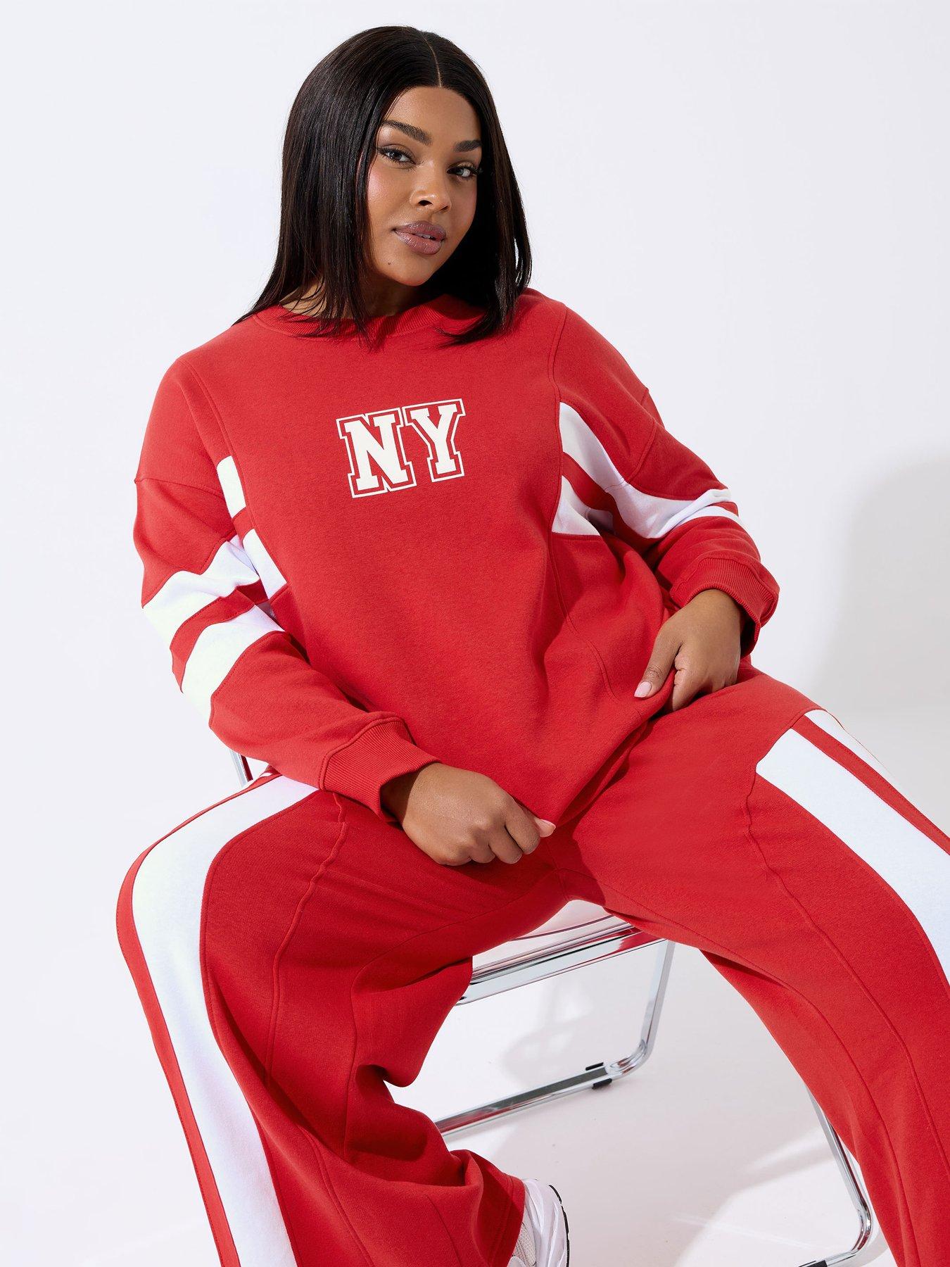 Image 1 of 4 of Yours Curve Ny Stripe Sweatshirt