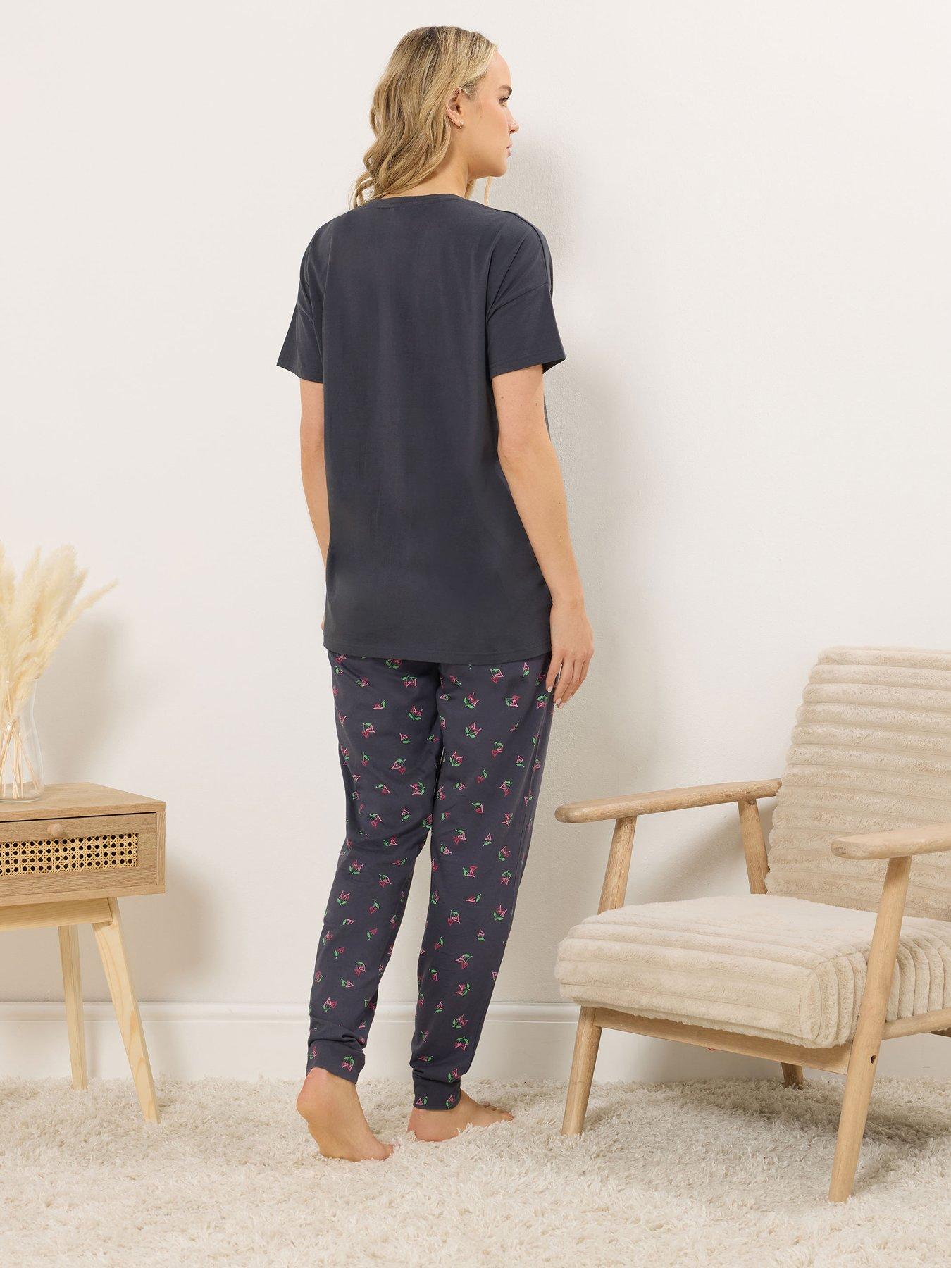 long-tall-sally-mon-cheri-short-sleeve-cuffed-leg-pyjama-set-bluestillFront
