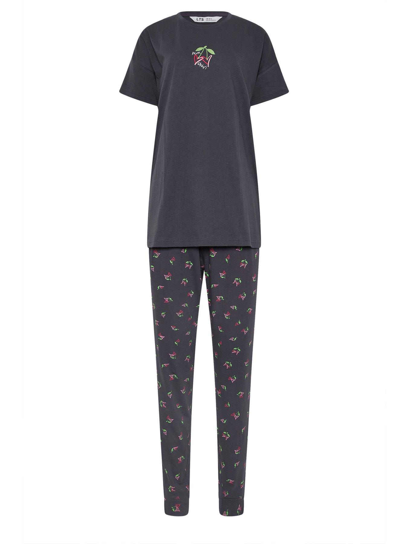 long-tall-sally-mon-cheri-short-sleeve-cuffed-leg-pyjama-set-bluedetail
