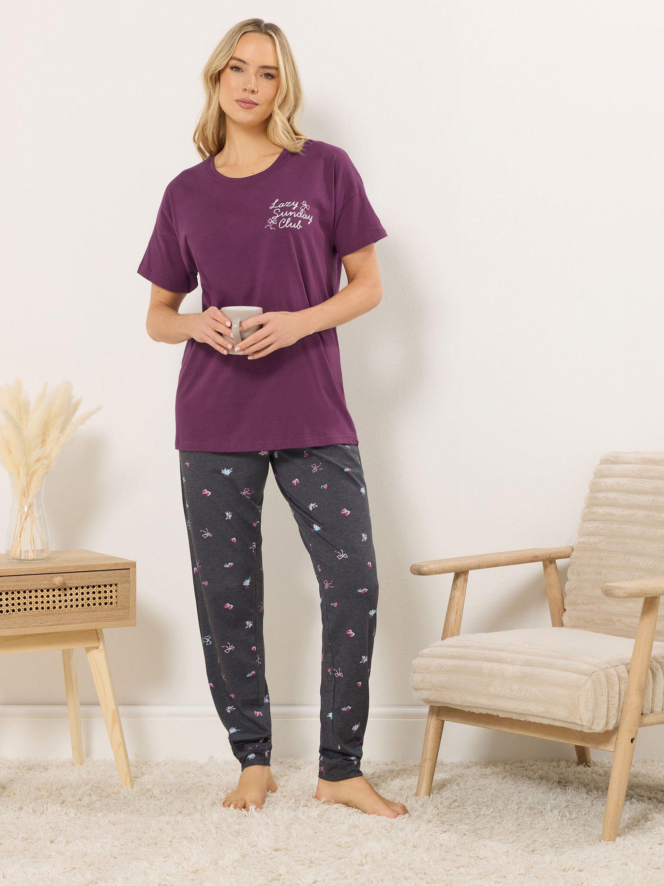 long-tall-sally-lazy-sunday-short-sleeve-cuffed-leg-pyjama-set-redfront