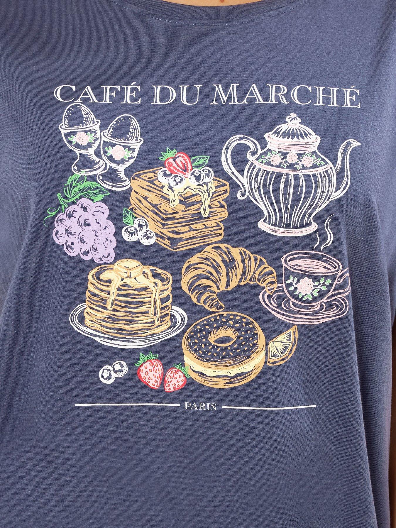 Image 4 of 5 of Long Tall Sally Breakfast Club Short Sleeve Wide Leg Pyjama Set
