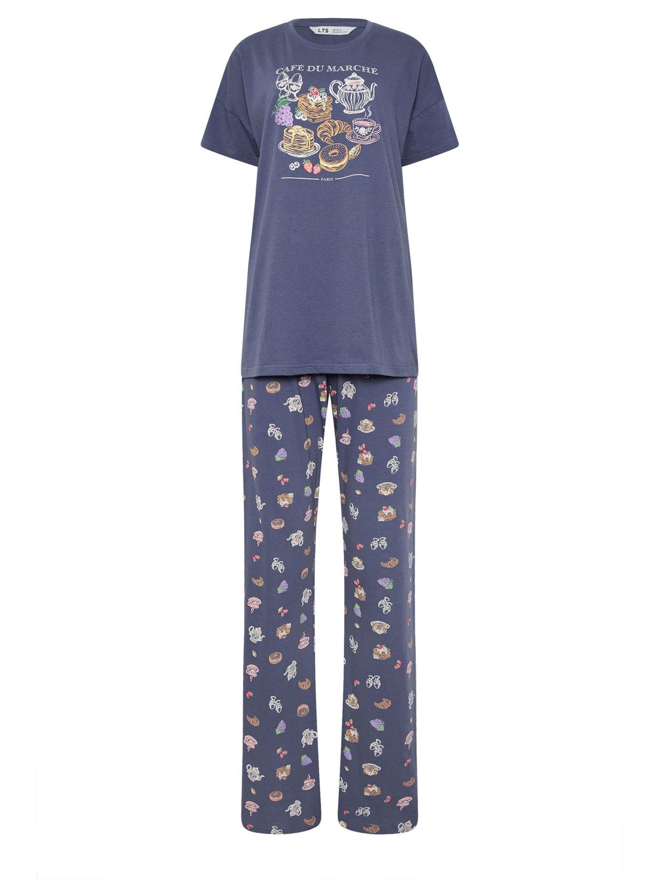 Image 5 of 5 of Long Tall Sally Breakfast Club Short Sleeve Wide Leg Pyjama Set