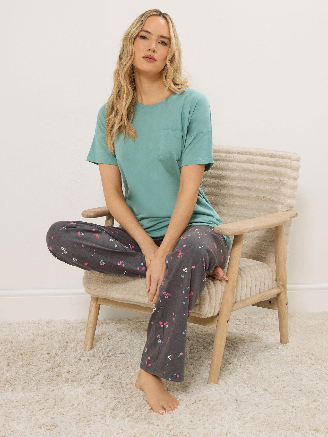 Long Tall Sally Tall Cherry Convo Short Sleeve Wide Leg Pyjama Set
