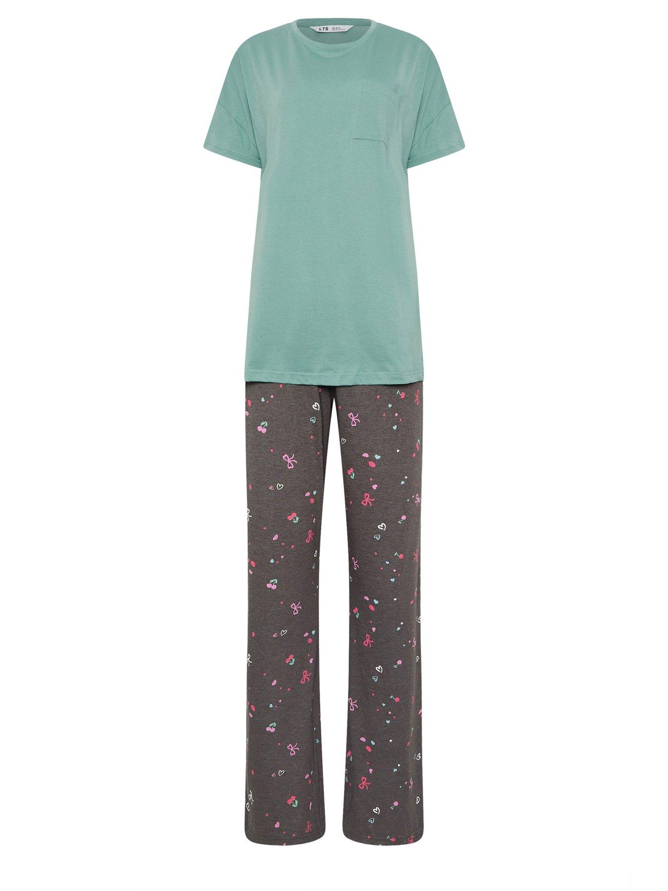 Image 5 of 5 of Long Tall Sally Tall Cherry Convo Short Sleeve Wide Leg Pyjama Set