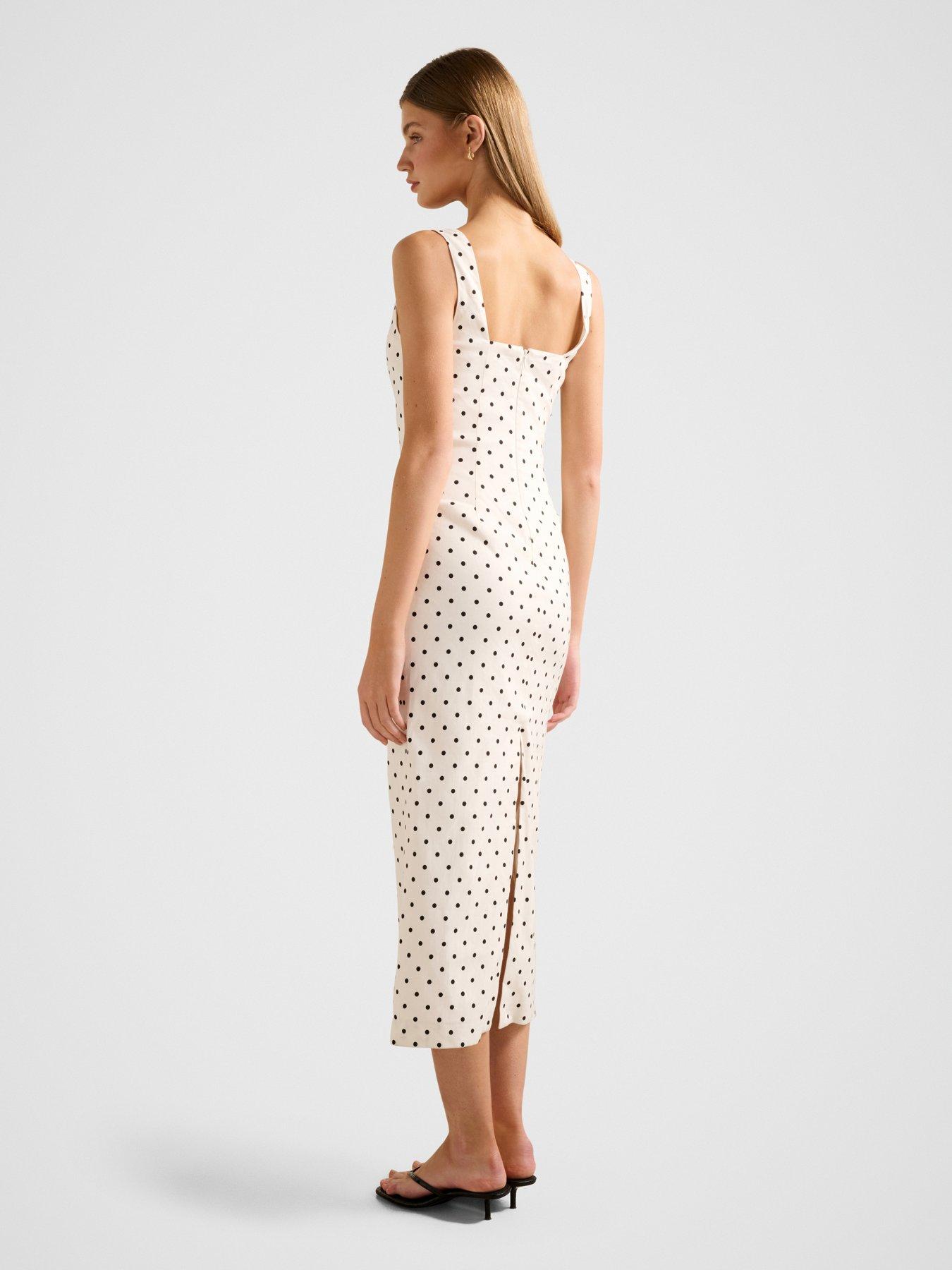 Image 2 of 4 of Forever New Jana Stretch Linen Midi Dress - White