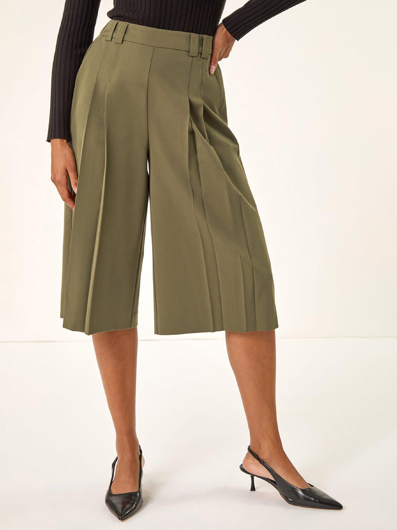 roman-pleat-front-stretch-culottes-olivefront