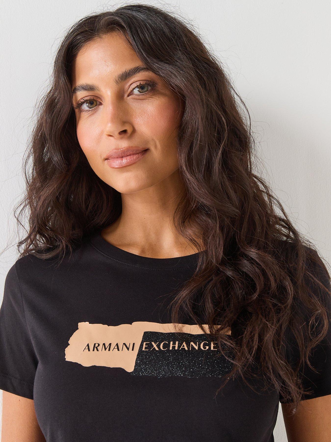 Image 4 of 5 of Armani Exchange Logo T-Shirt - Black