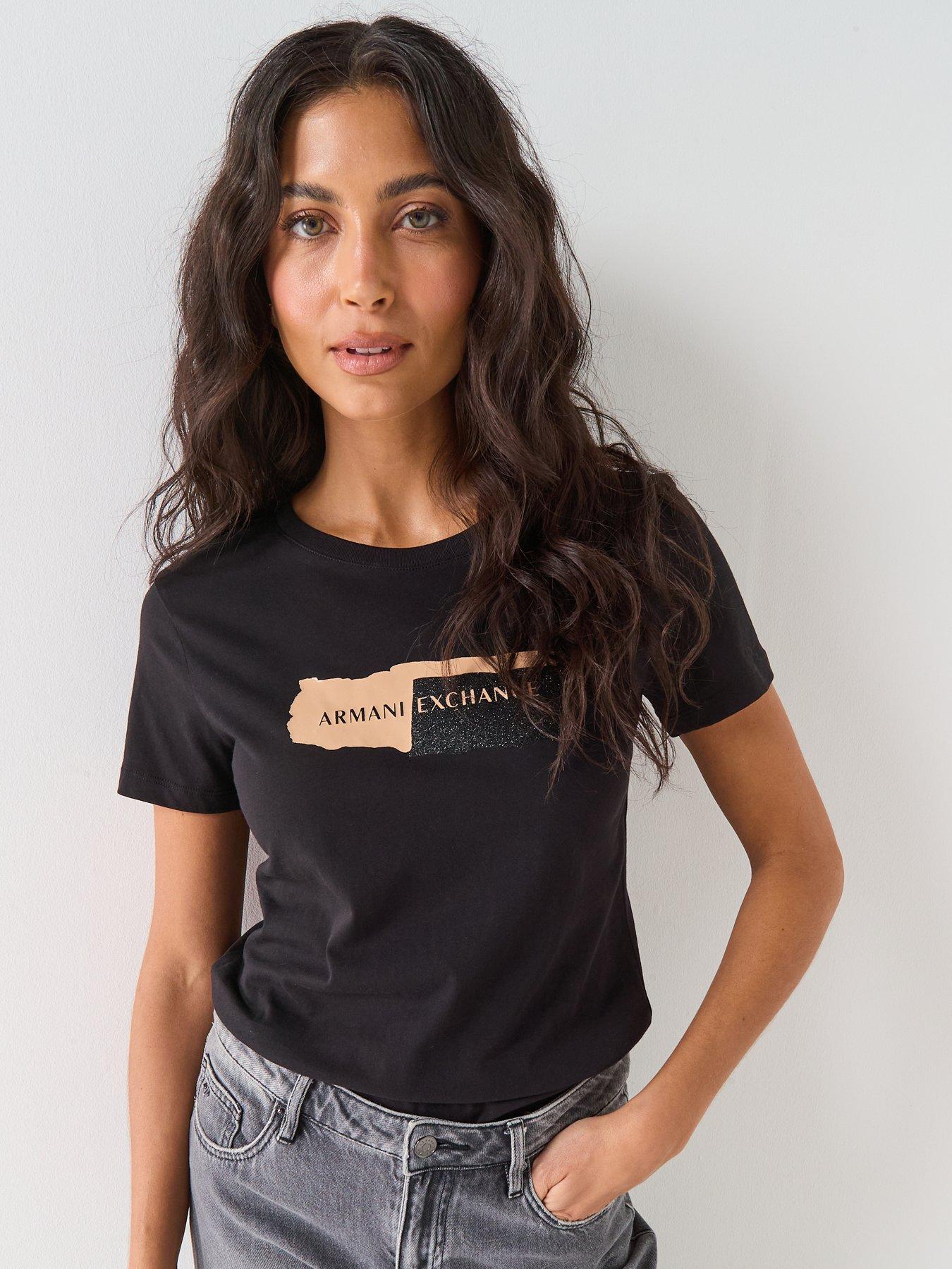 Image 5 of 5 of Armani Exchange Logo T-Shirt - Black