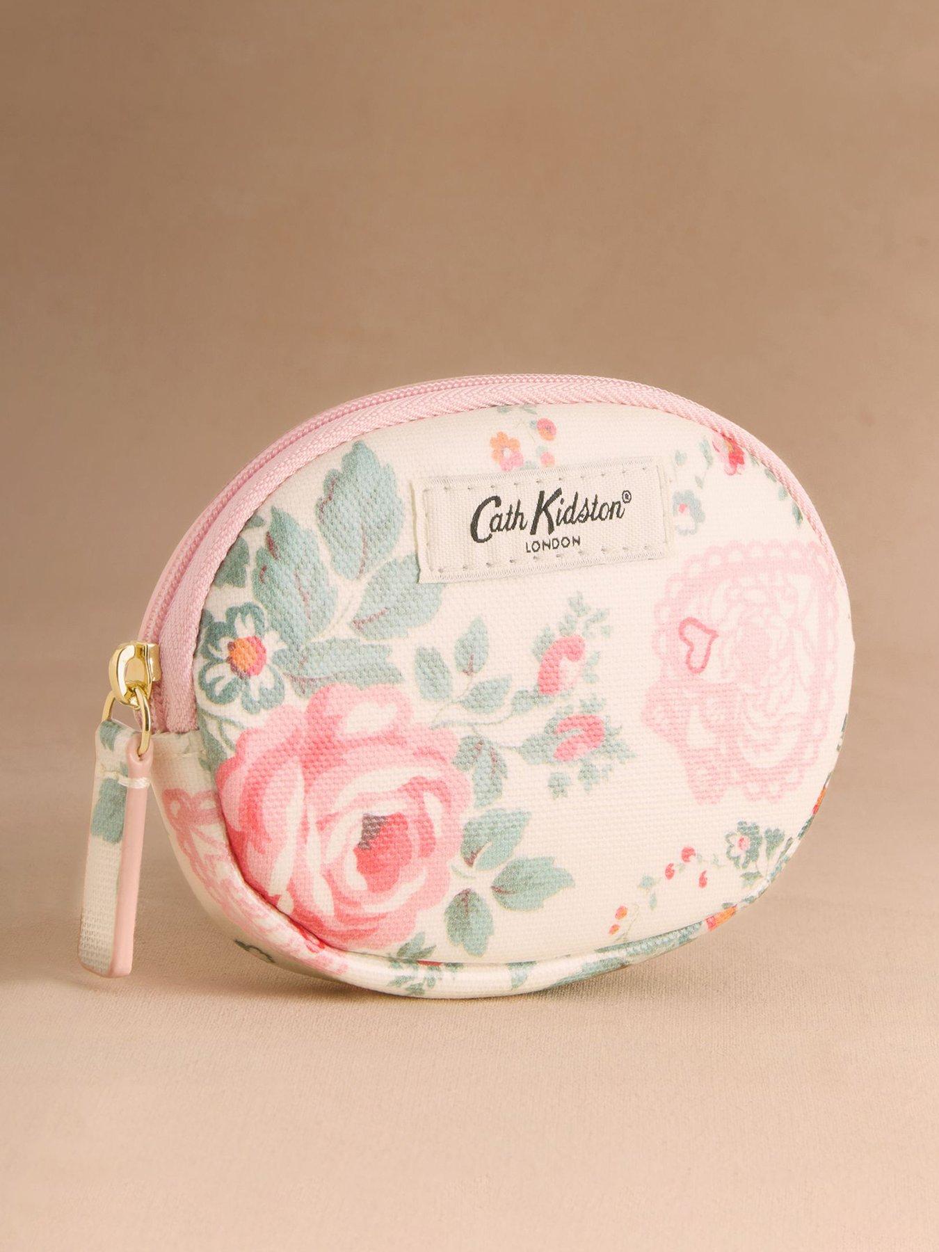 Image 1 of 3 of Cath Kidston Oval Coin Purse Hackney Rose Print - Cream