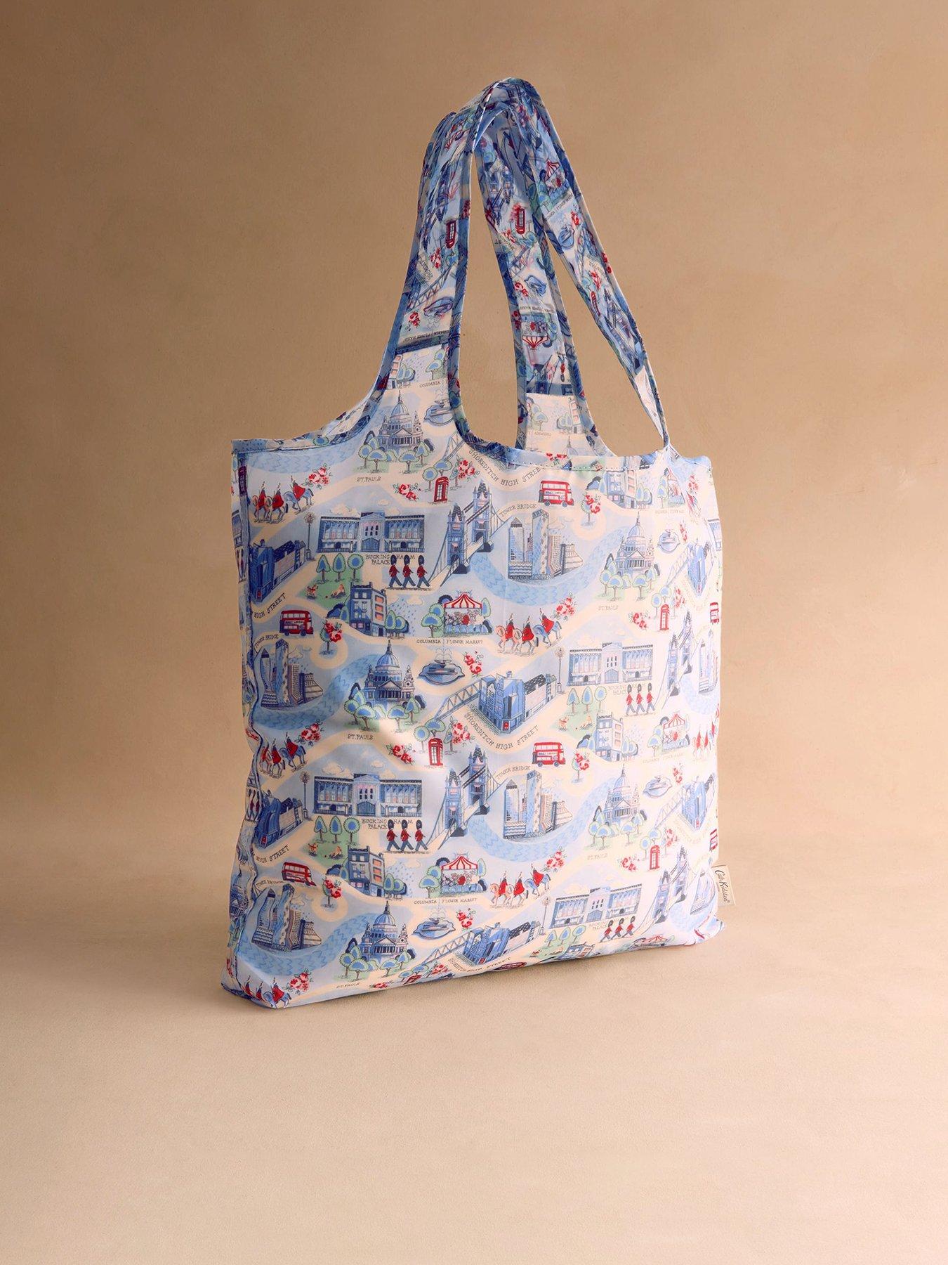 Image 1 of 3 of Cath Kidston Foldaway Shopper London Town Print - Blue