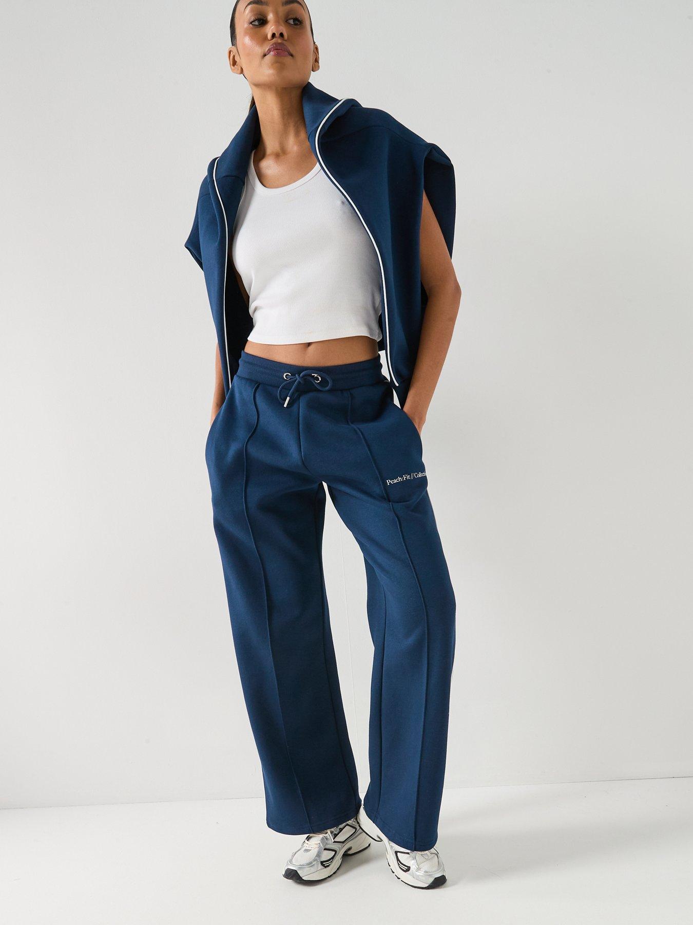 Image 3 of 5 of Peach Fit Womens Cotton Poly Joggers - Navy
