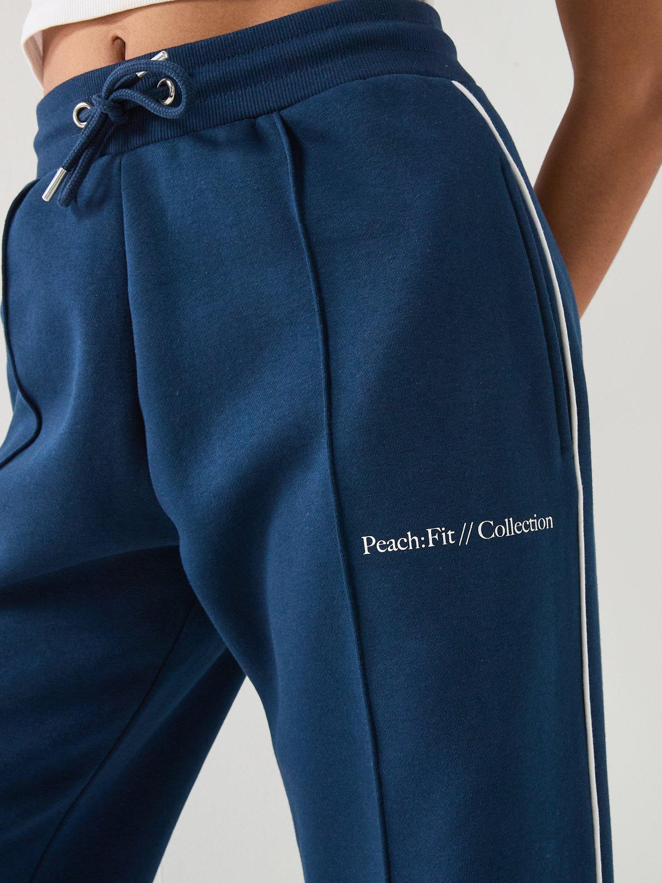 Image 4 of 5 of Peach Fit Womens Cotton Poly Joggers - Navy