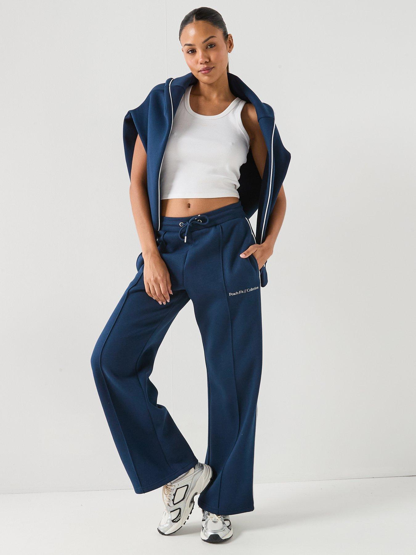 Image 5 of 5 of Peach Fit Womens Cotton Poly Joggers - Navy