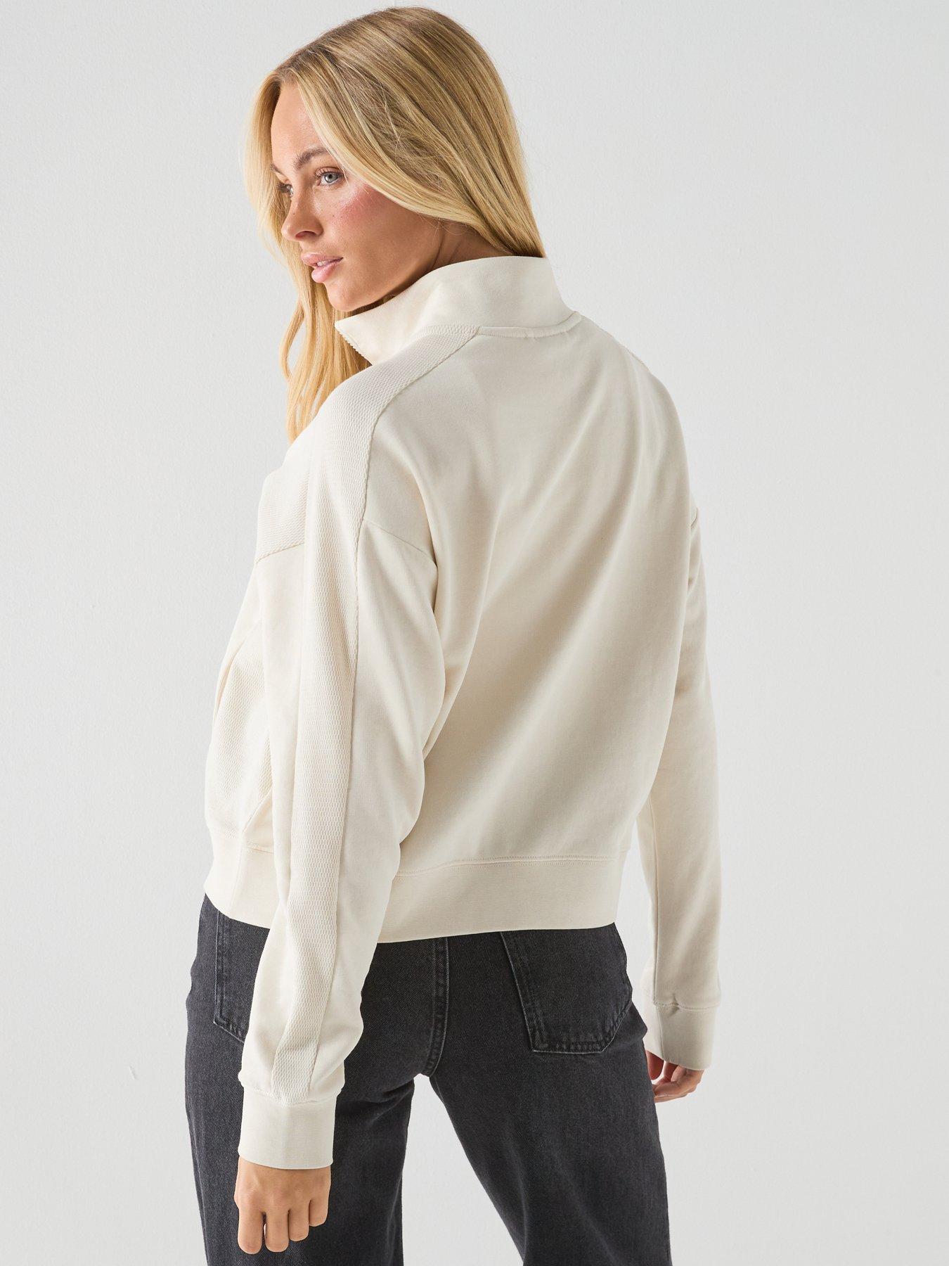 Image 2 of 5 of Puma Womens Class Relaxed Half-Zip Crew - White