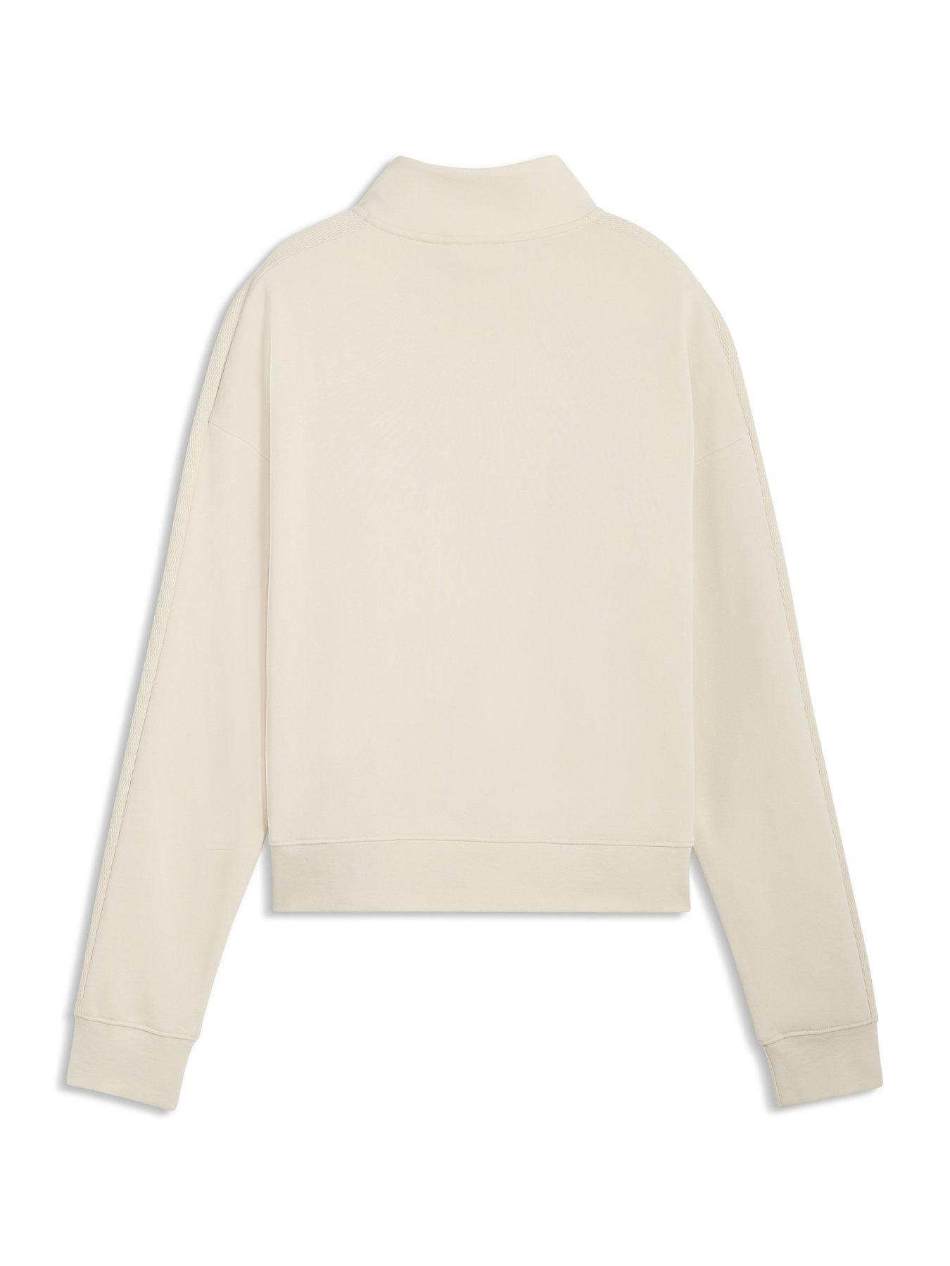 Image 5 of 5 of Puma Womens Class Relaxed Half-Zip Crew - White