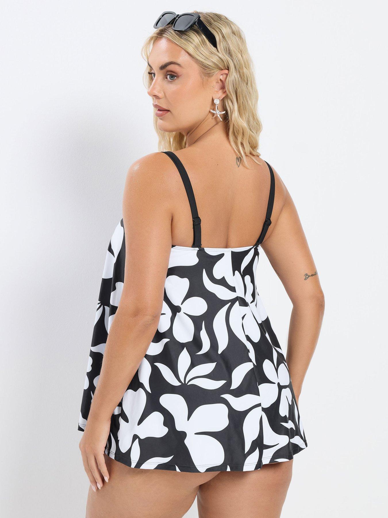 Image 2 of 6 of Yours Curve Abstract Floral A-line Tankini