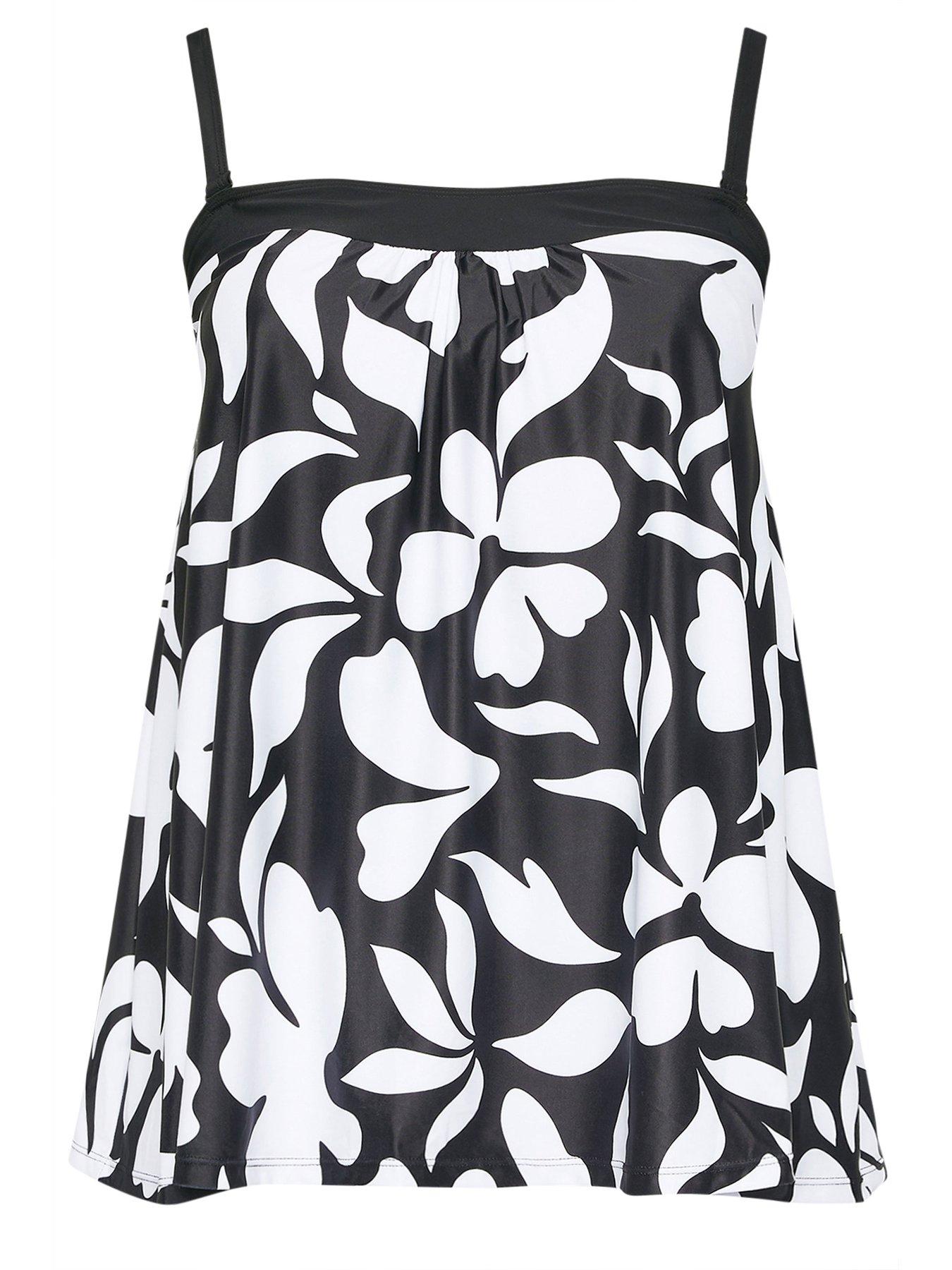 Image 6 of 6 of Yours Curve Abstract Floral A-line Tankini