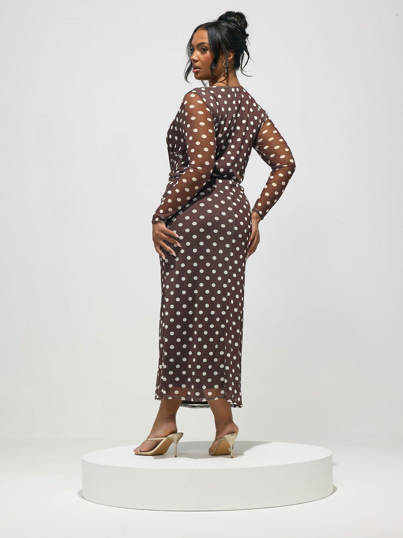 yours-curve-polkadot-side-knot-dressstillFront