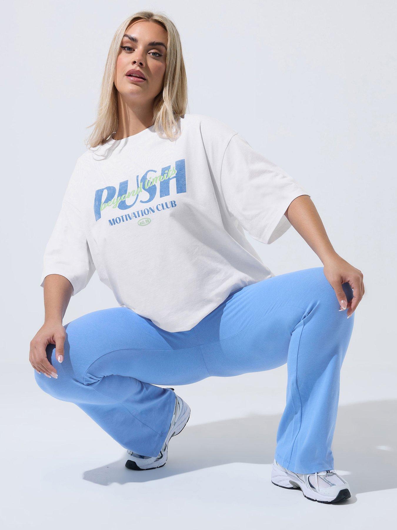 Yours Curve 'push Beyond Limits' T-shirt - White