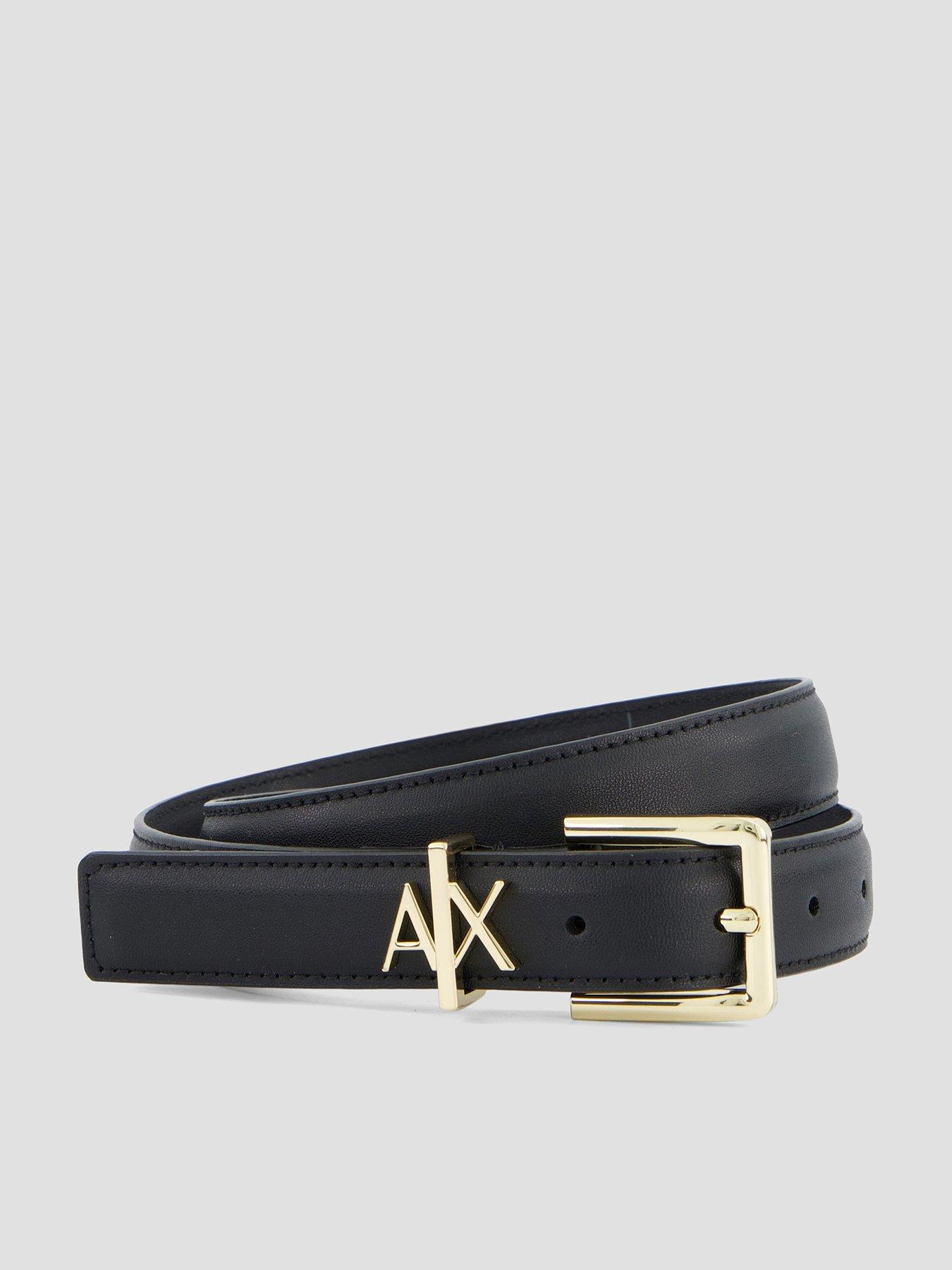 Image 1 of 4 of Armani Exchange Tongue Belt - Black