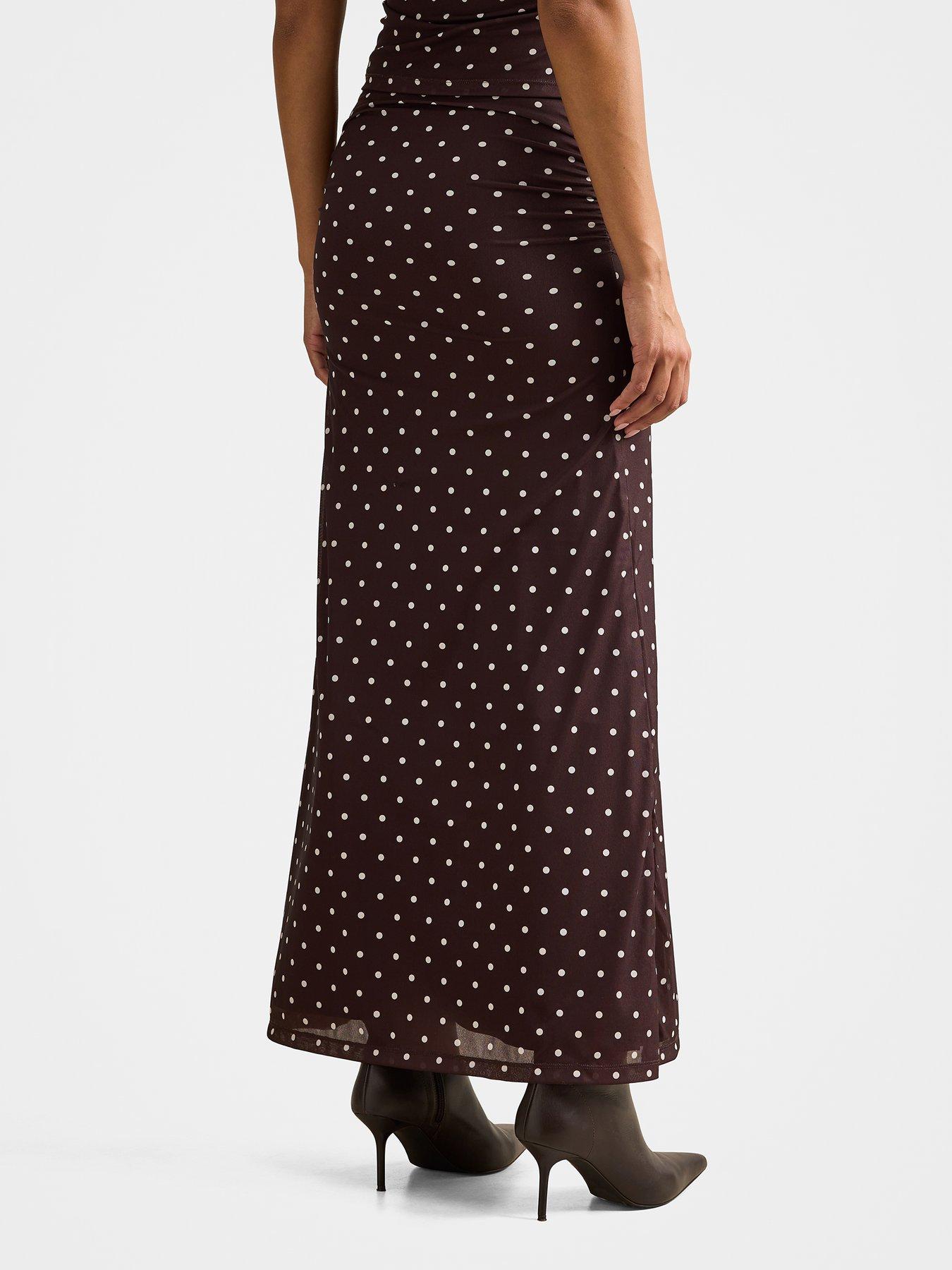 Image 2 of 5 of Forever New Mimi Flute Maxi Skirt - Brown