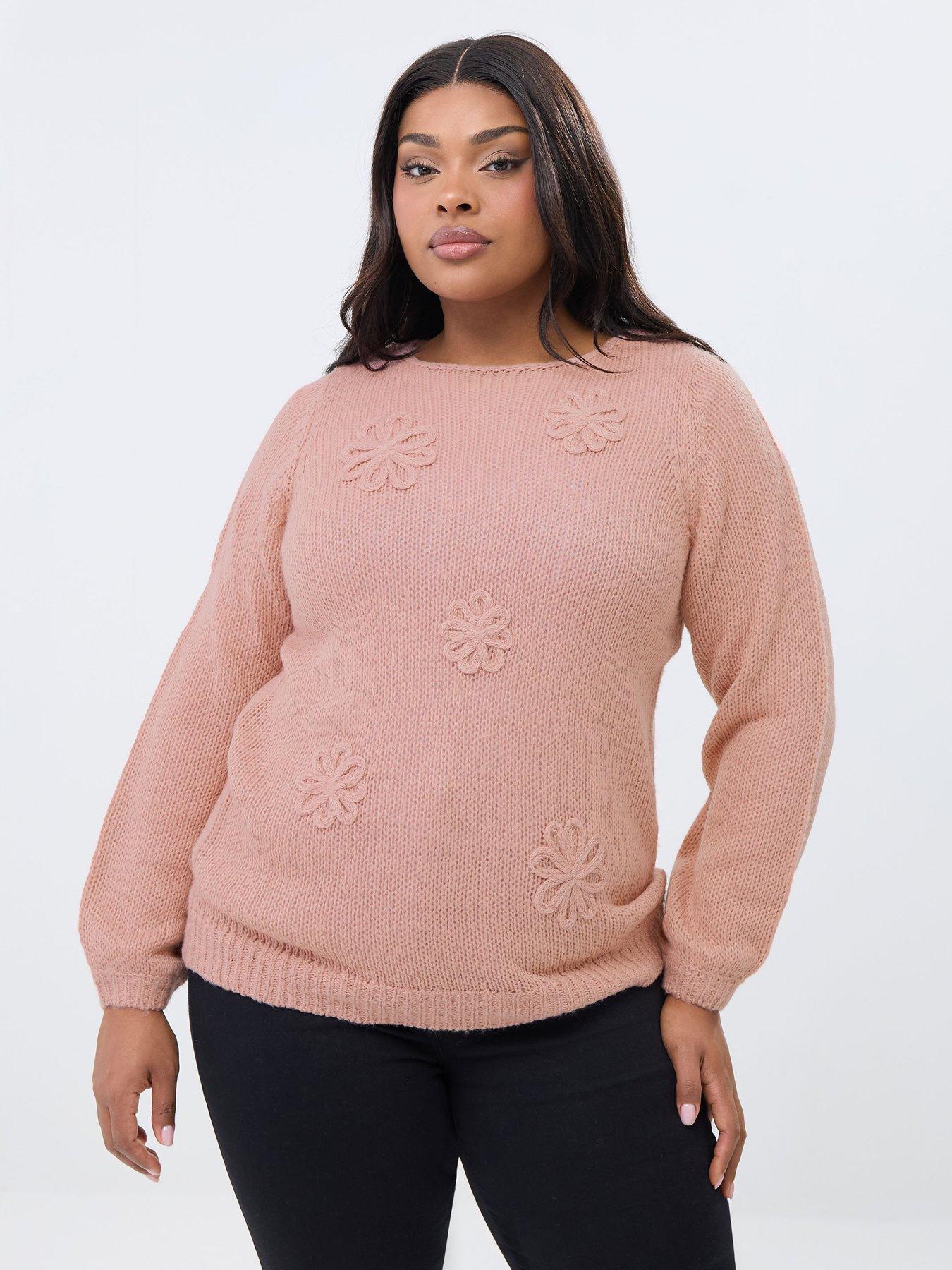 yours-curve-long-sleeve-floral-jumper