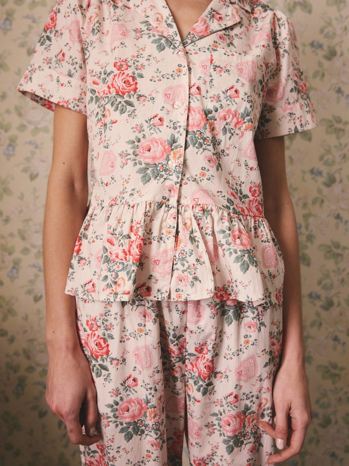 cath-kidston-button-through-pyjama-set-hackney-rose-print-creamback