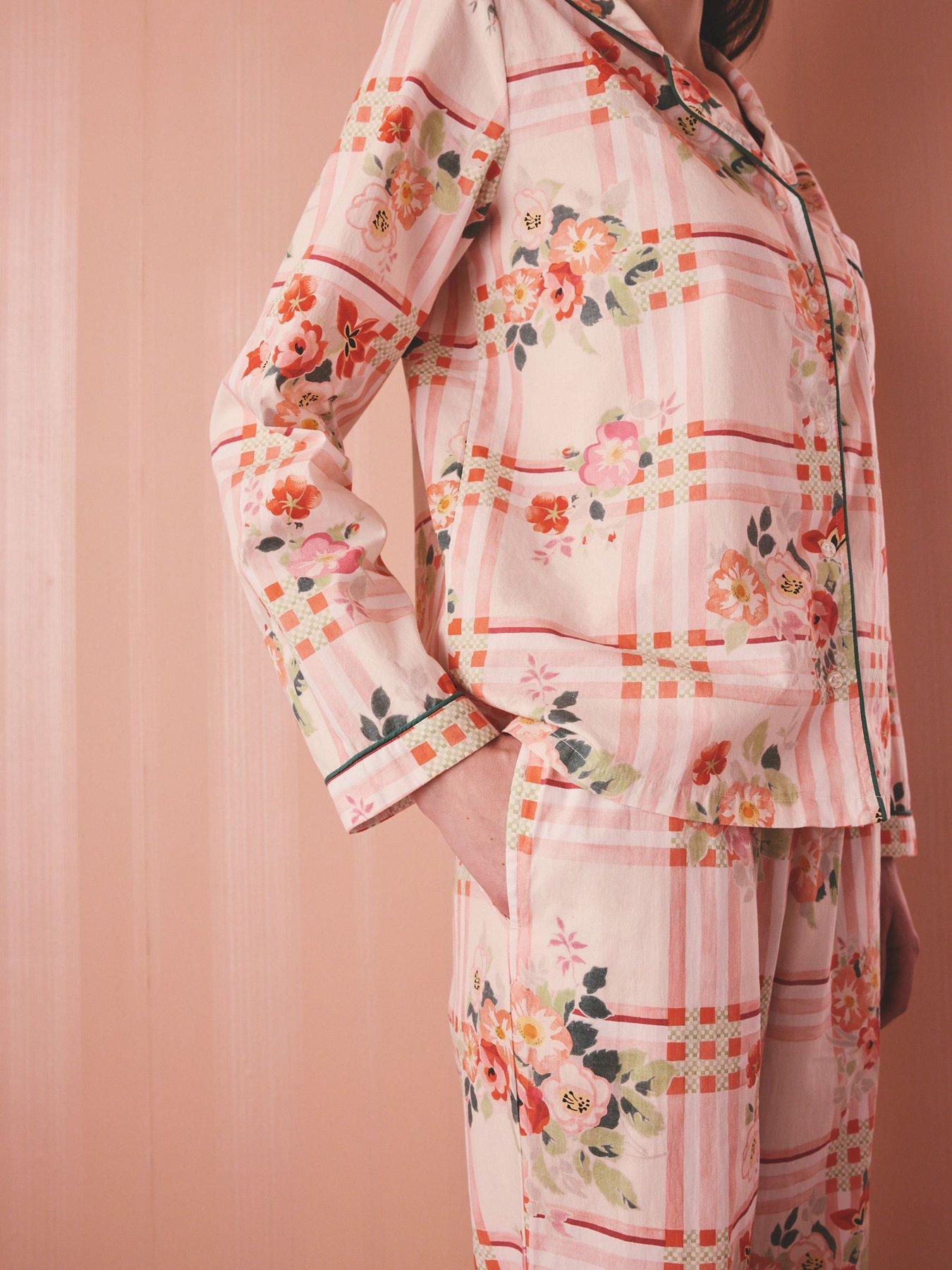 cath-kidston-button-through-pyjama-set-archive-floral-check-print-pinkoutfit