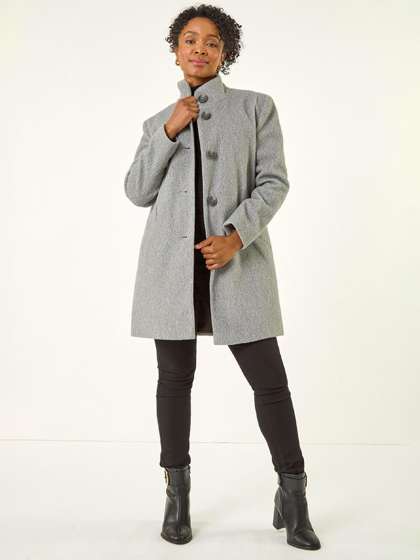roman-petite-brushed-funnel-neck-coat-grey