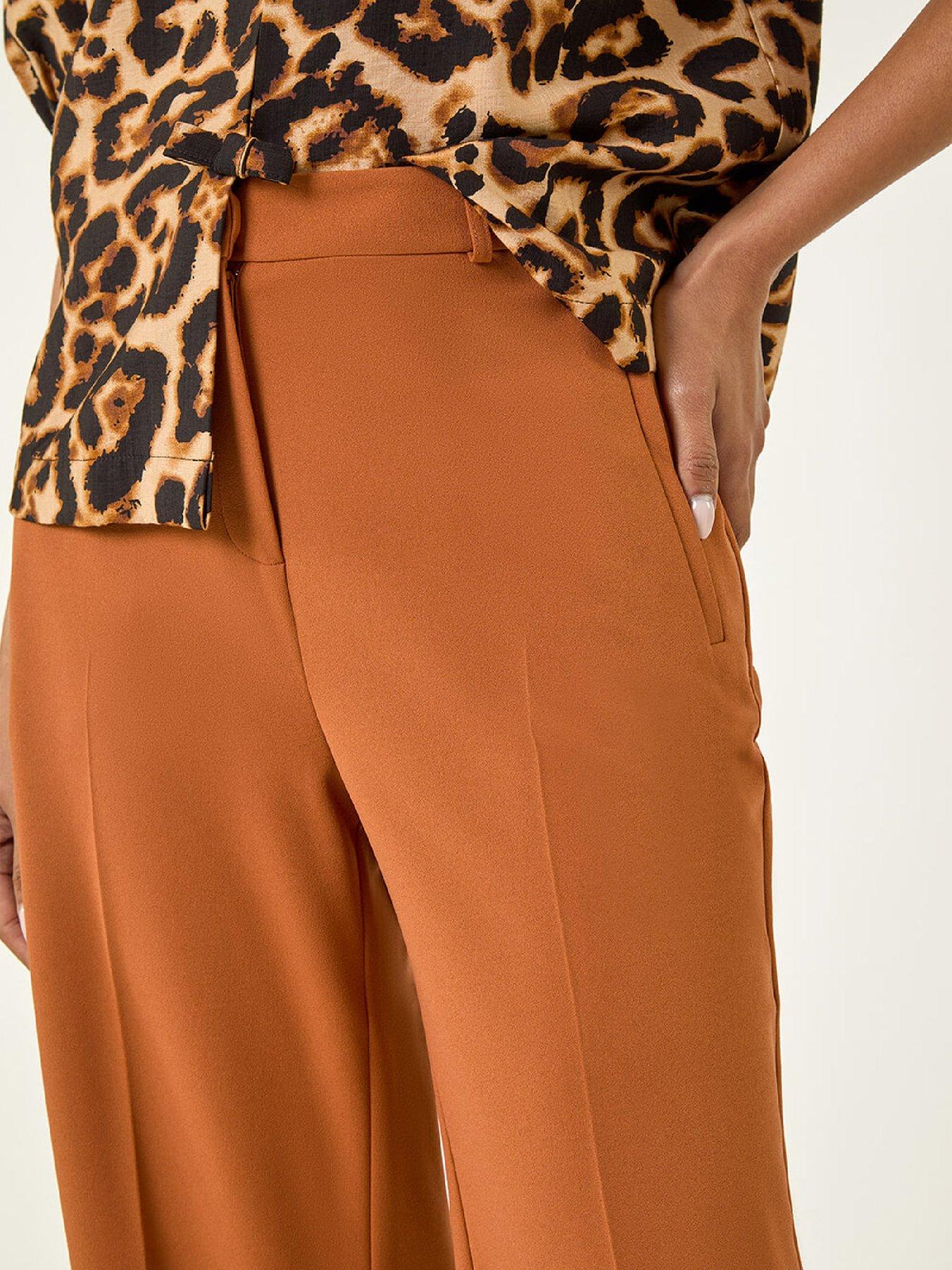 Image 5 of 5 of Roman Wide Leg Stretch Trousers - Rust