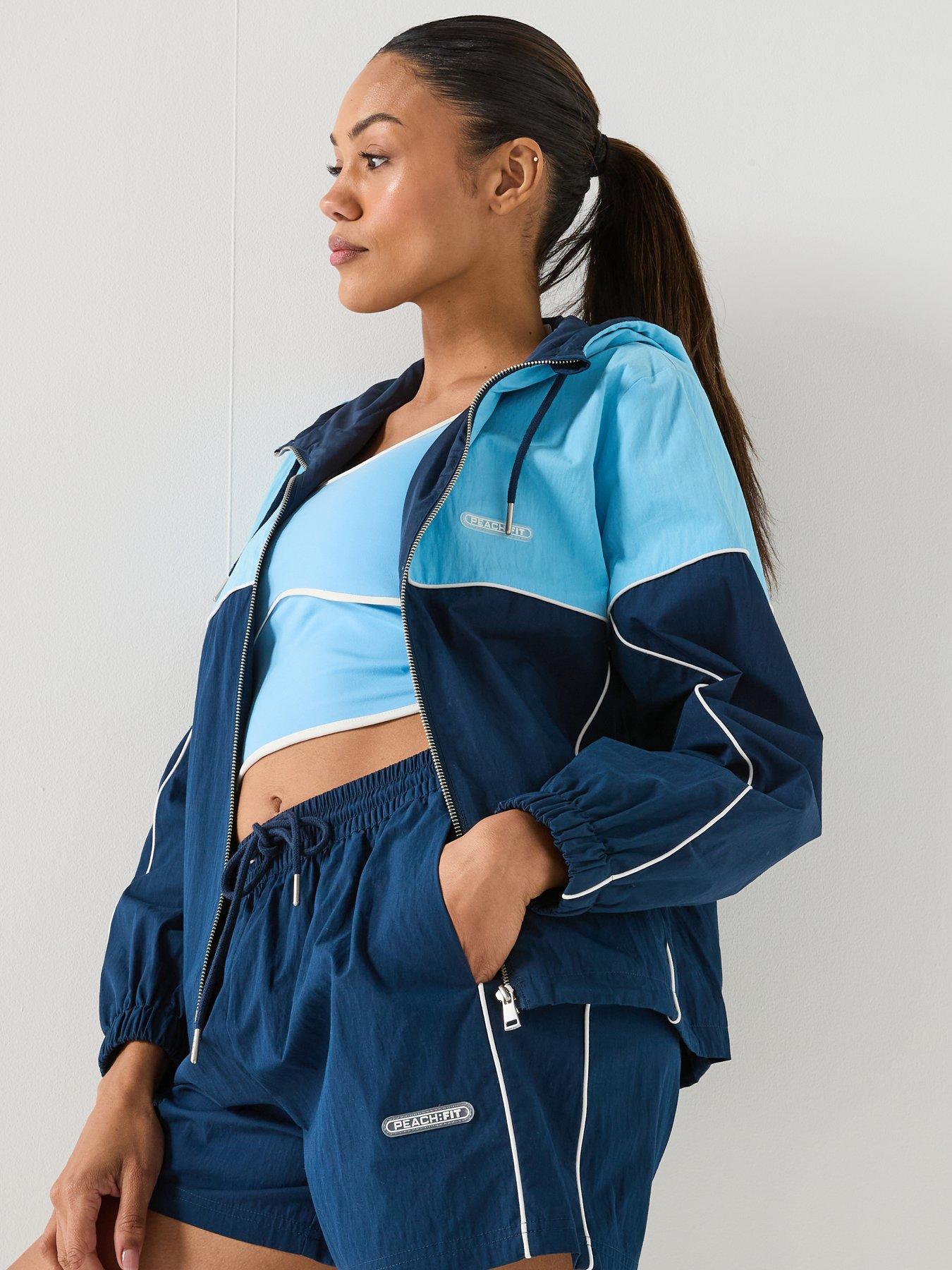 Image 6 of 6 of Peach Fit Womens Poly Nylon Tracktop - Navy