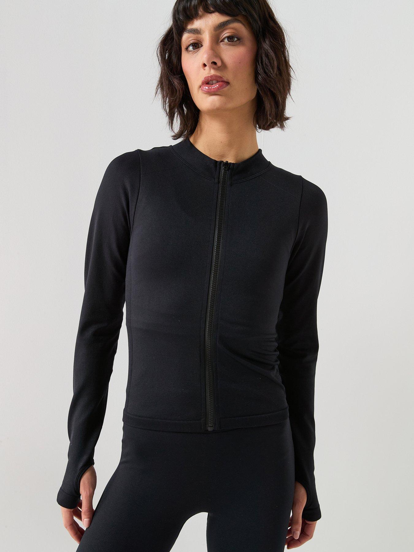 peach-fit-womens-zip-through-top-blackdetail