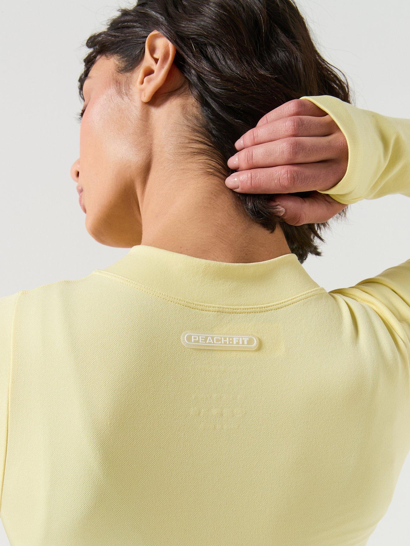 peach-fit-womens-zip-through-top-yellowdetail