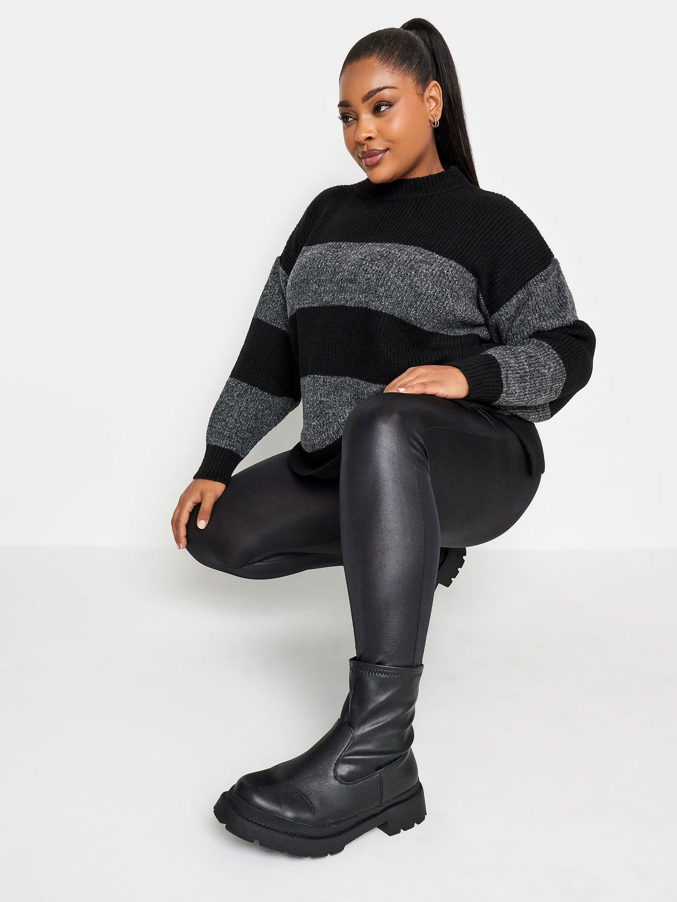 yours-curve-wet-look-legging-black