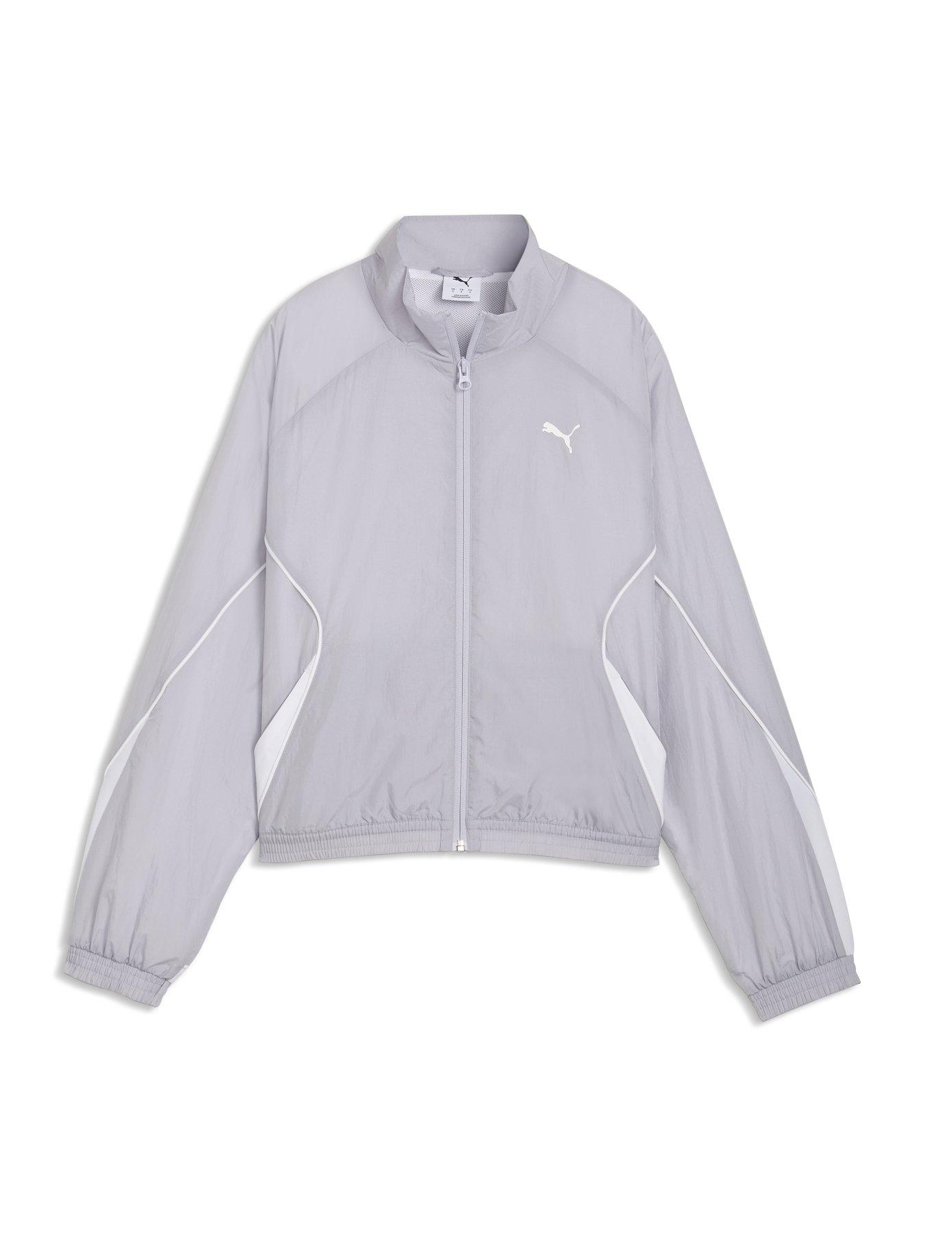Image 5 of 6 of Puma Womens Sport Relaxed Woven Full-Zip Jacket - Silver