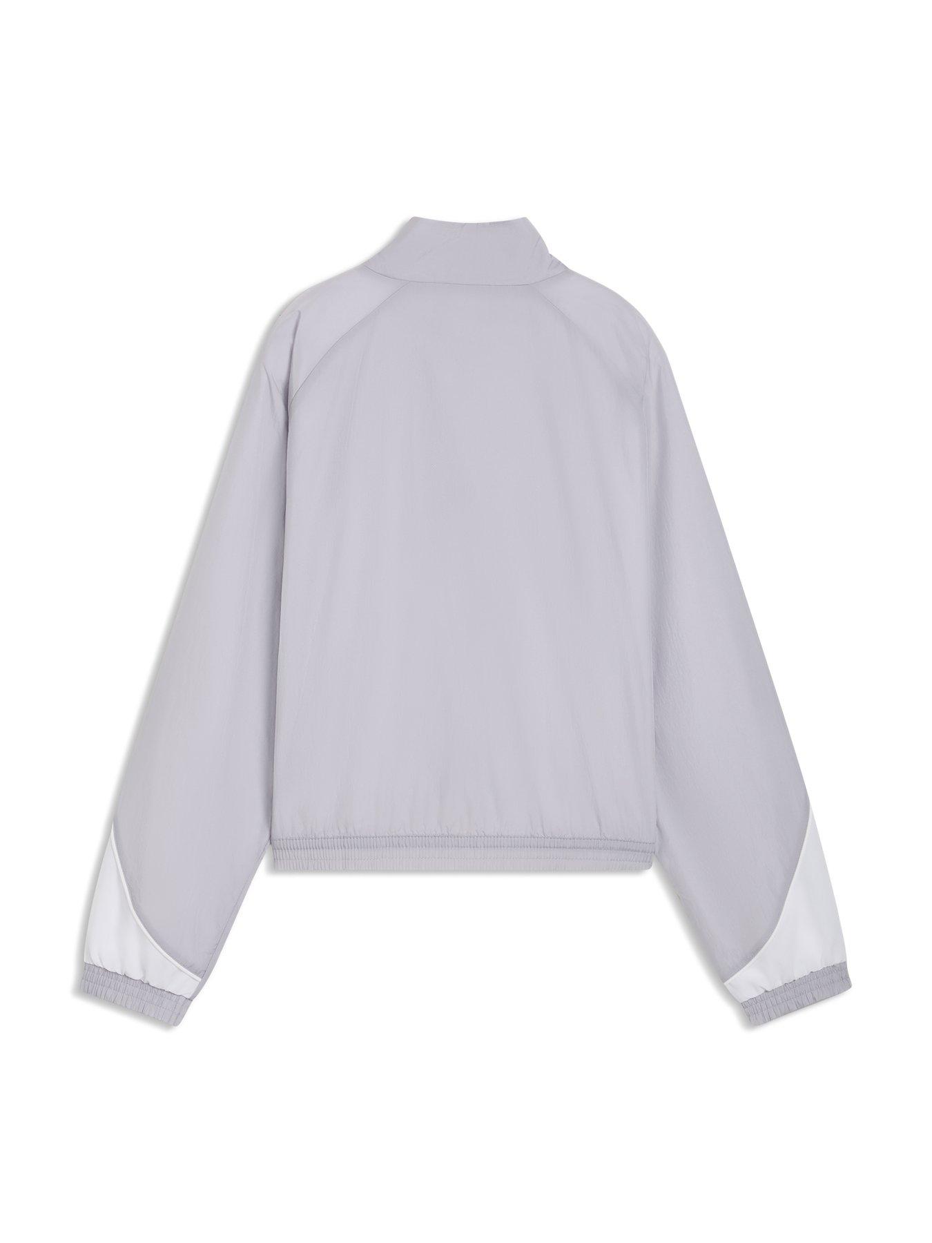 Image 6 of 6 of Puma Womens Sport Relaxed Woven Full-Zip Jacket - Silver